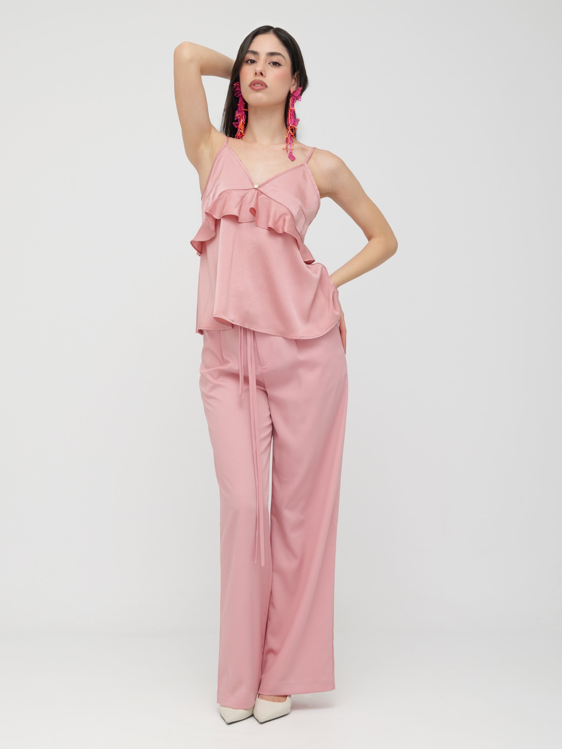 INFLUENCER - completo top e pantalone pink