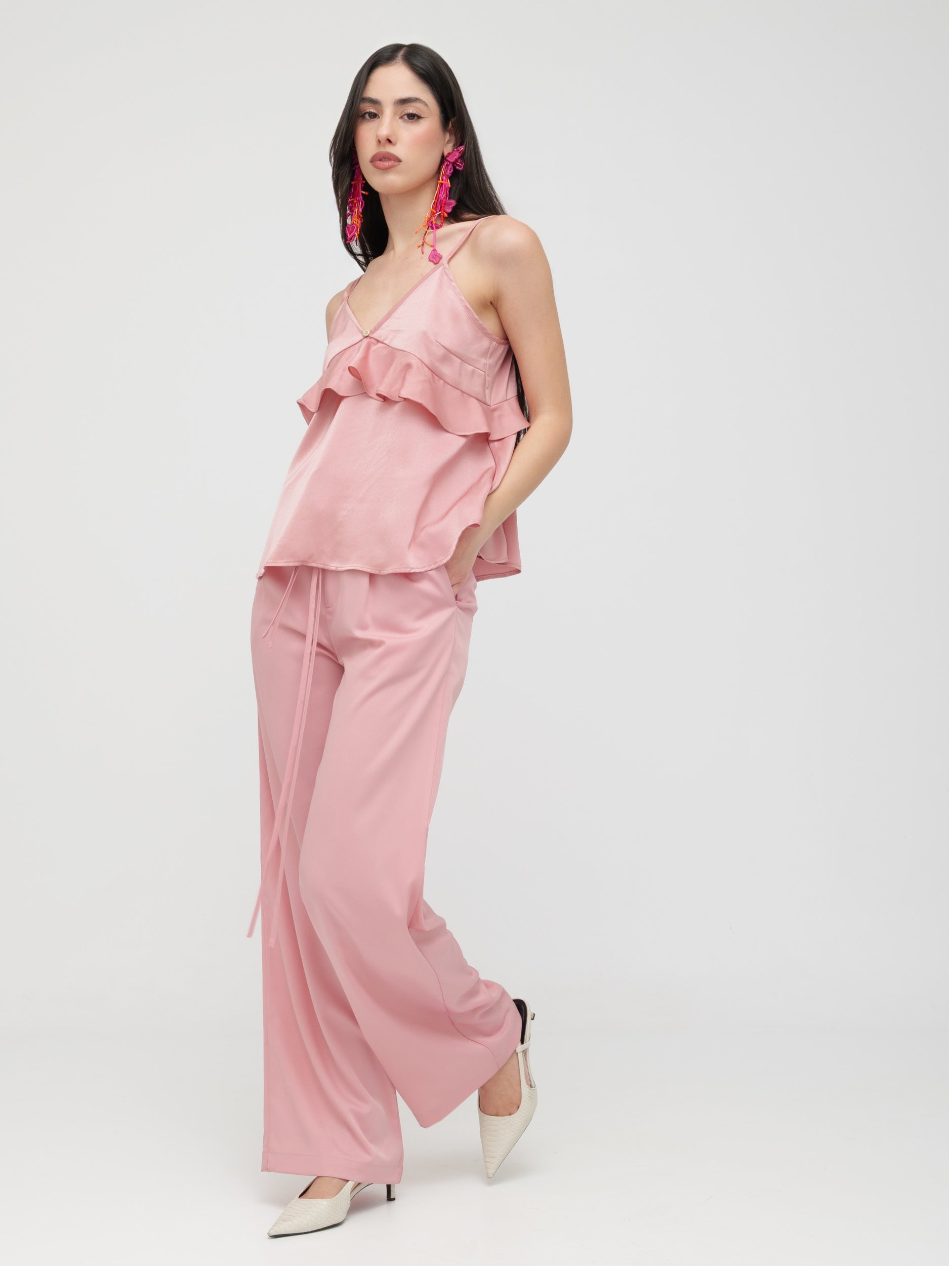 INFLUENCER - completo top e pantalone pink