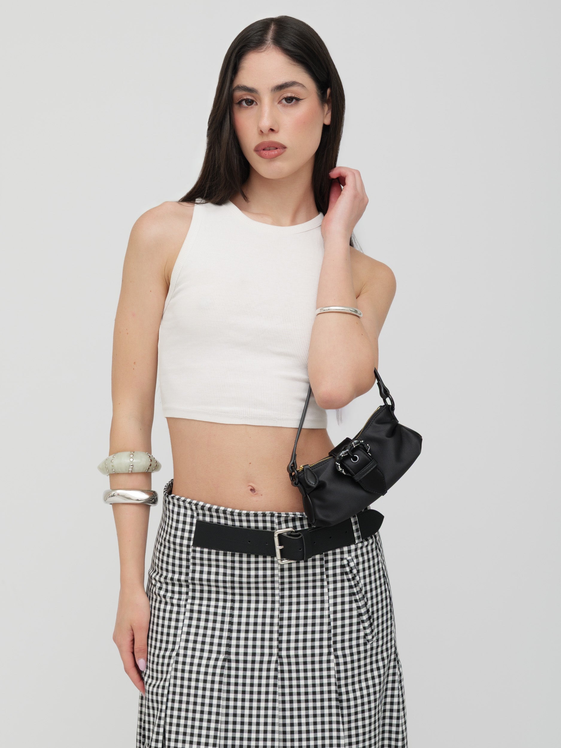 PINKO - borsa a mano mini black con fibbia