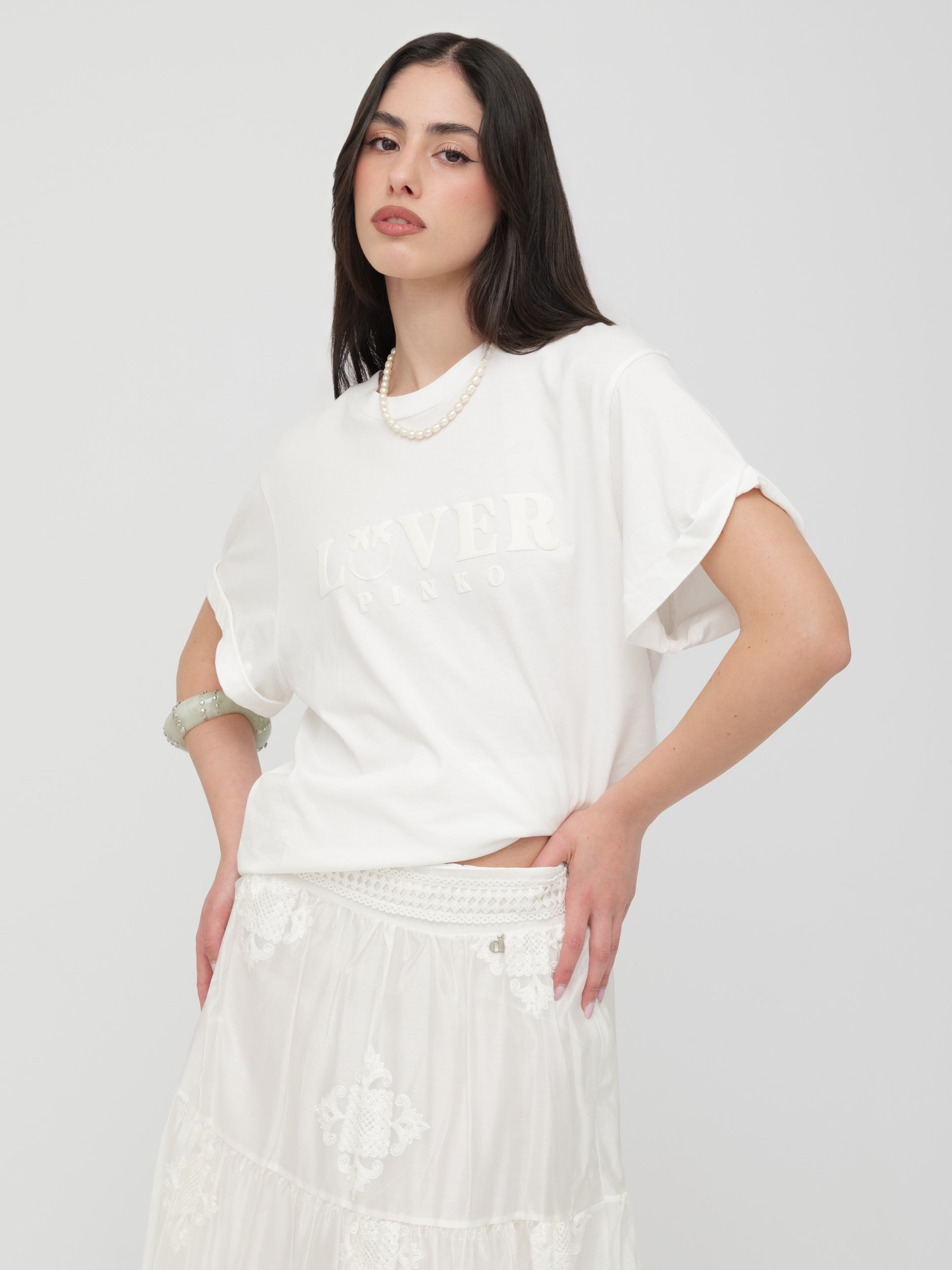 PINKO - t- shirt over White