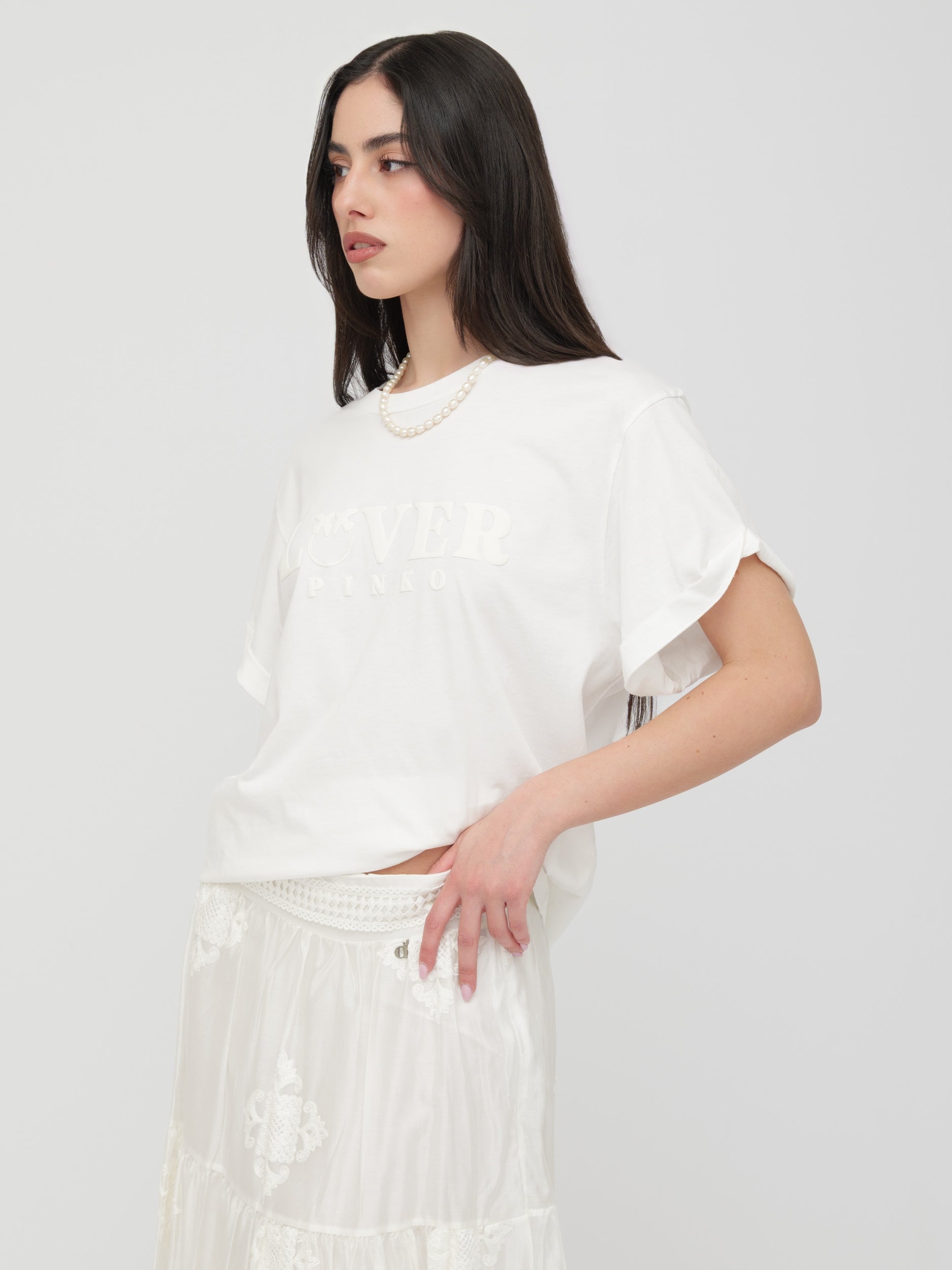 PINKO - t- shirt over White
