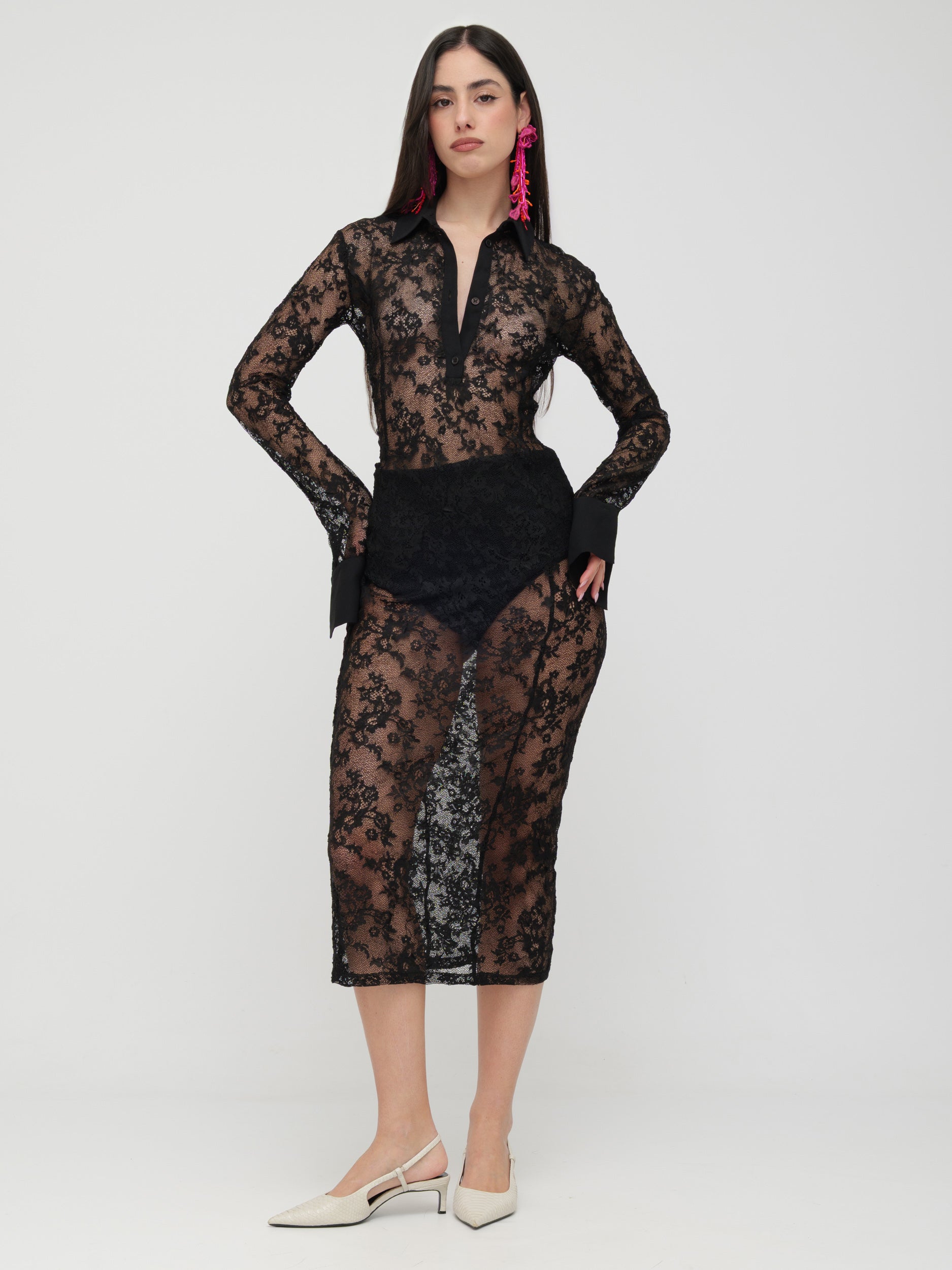 BLUGIRL | BLUMARINE - abito lungo in pizzo