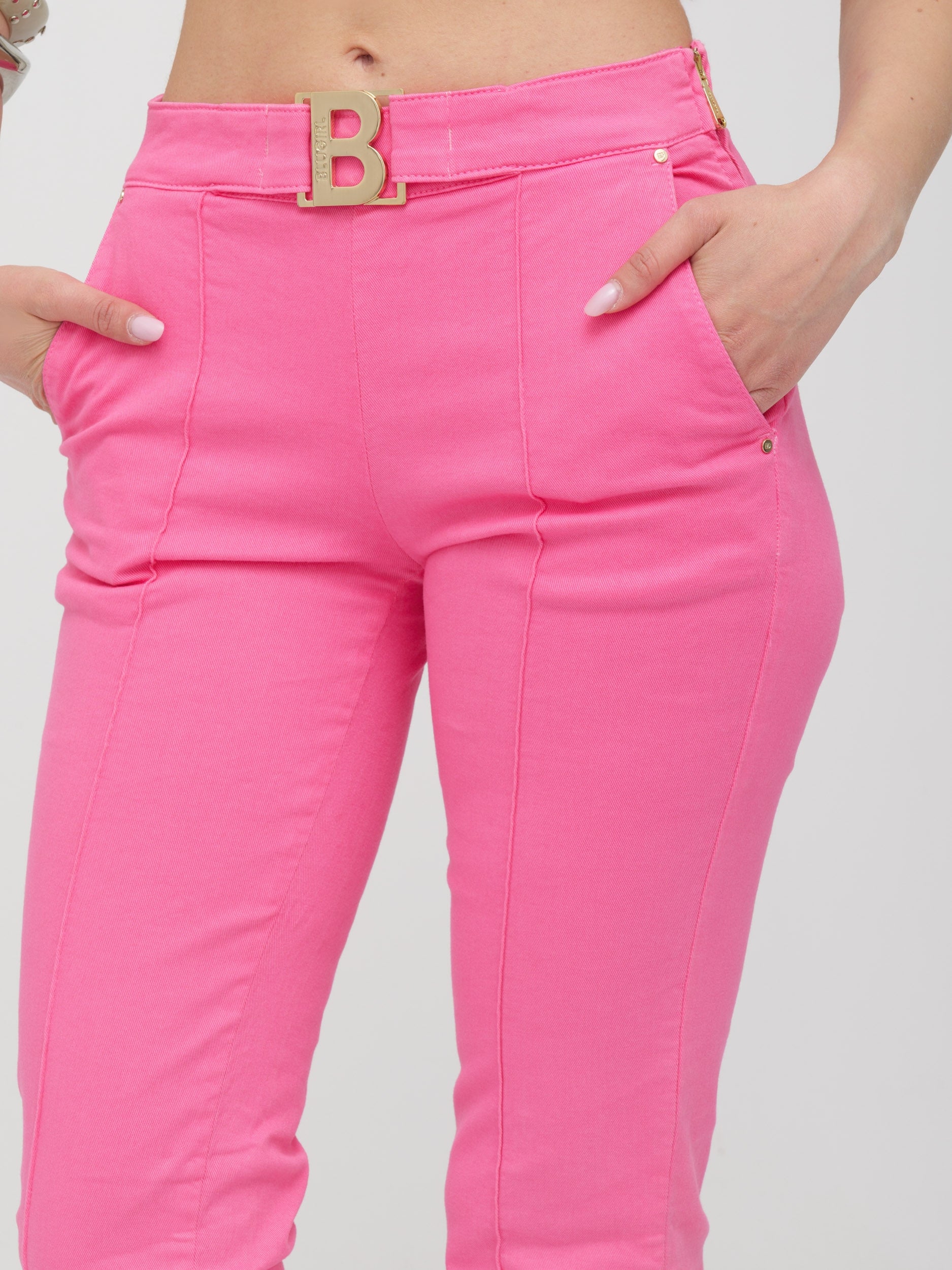 BLUGIRL | BLUMARINE - pantaloni a zampa d’elefante fucsia