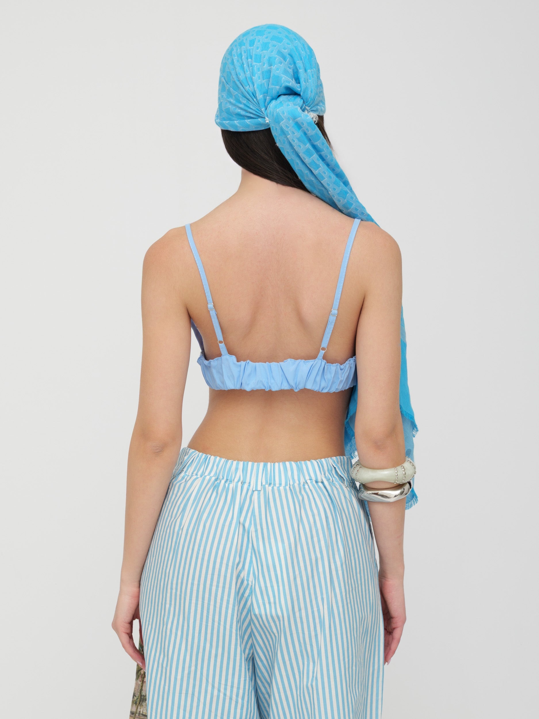 DIXIE - top azzurro spalline sottili
