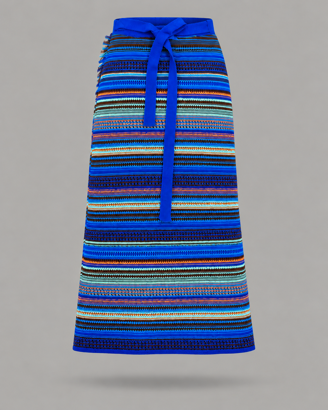 AKEP - Gonna lunga in maglia a righe multicolore portafoglio