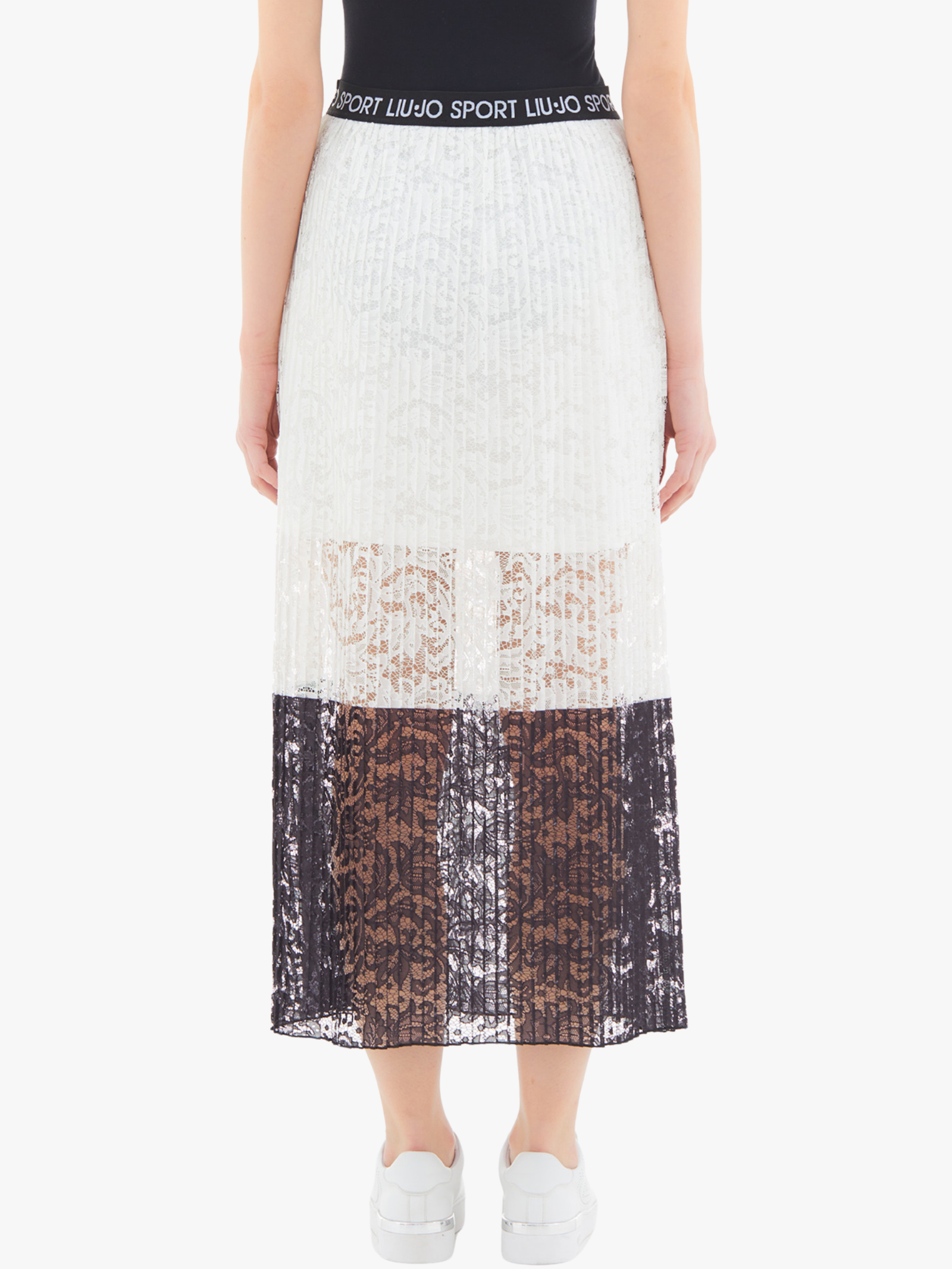 GONNA LUNGA IN PIZZO BIANCO/NERA