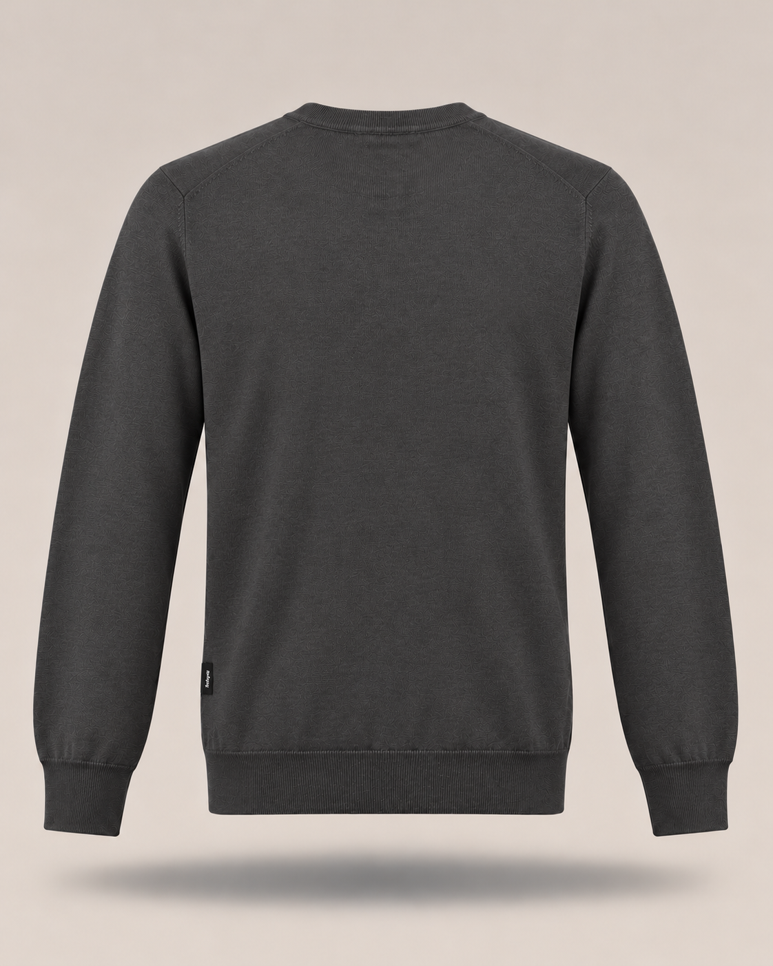 REFRIGUE - Maglia antracite girocollo con logo sul petto