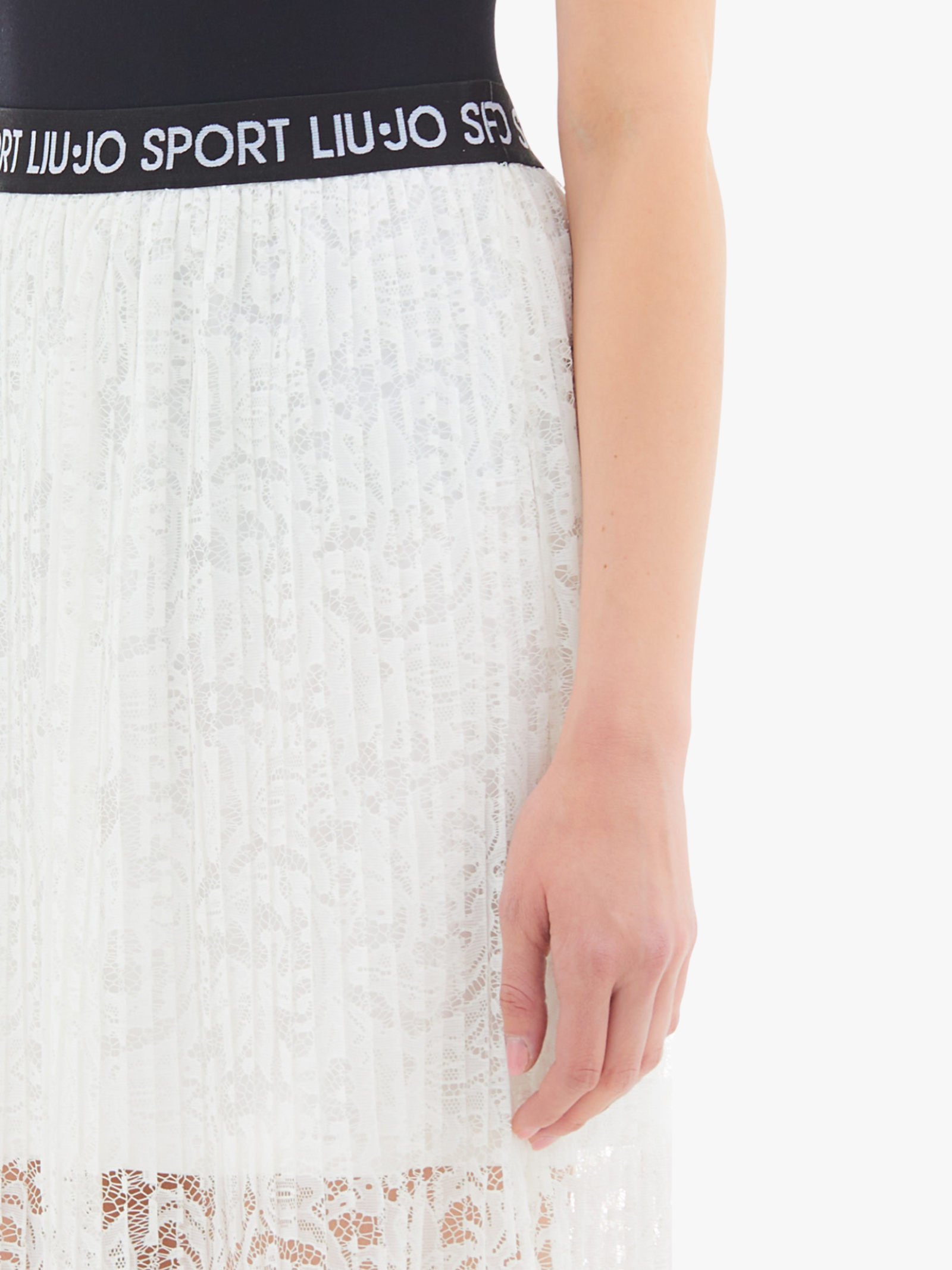 GONNA LUNGA IN PIZZO BIANCO/NERA