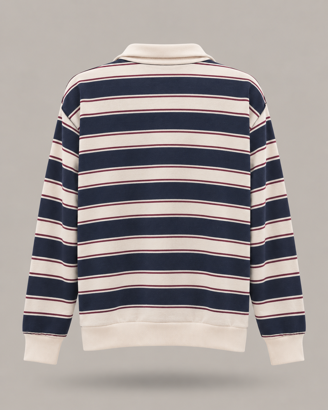 HAVEONE - polo a righe bianca e blu dettagli con il rosso