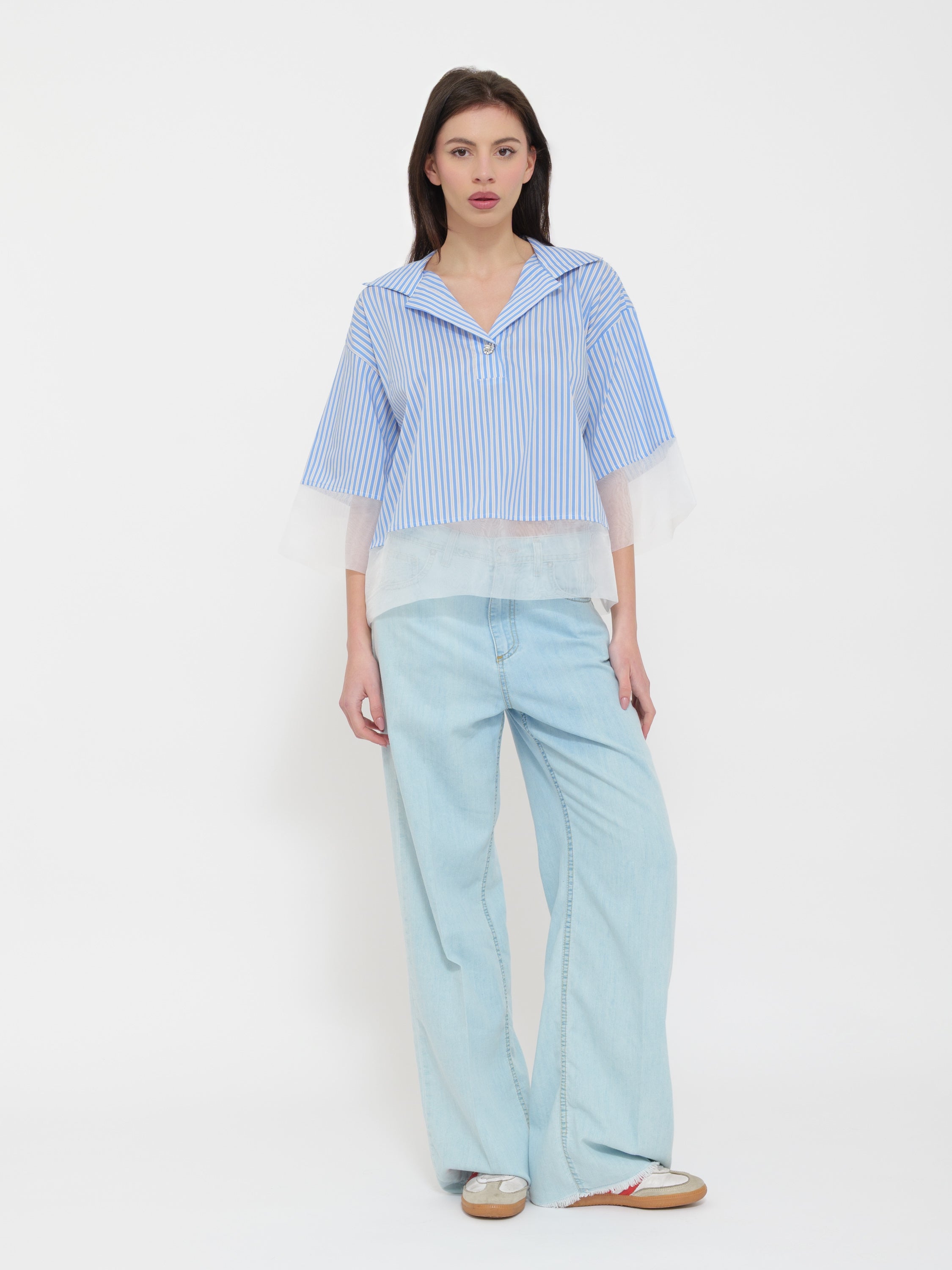 Camicia a righe Dixie crop