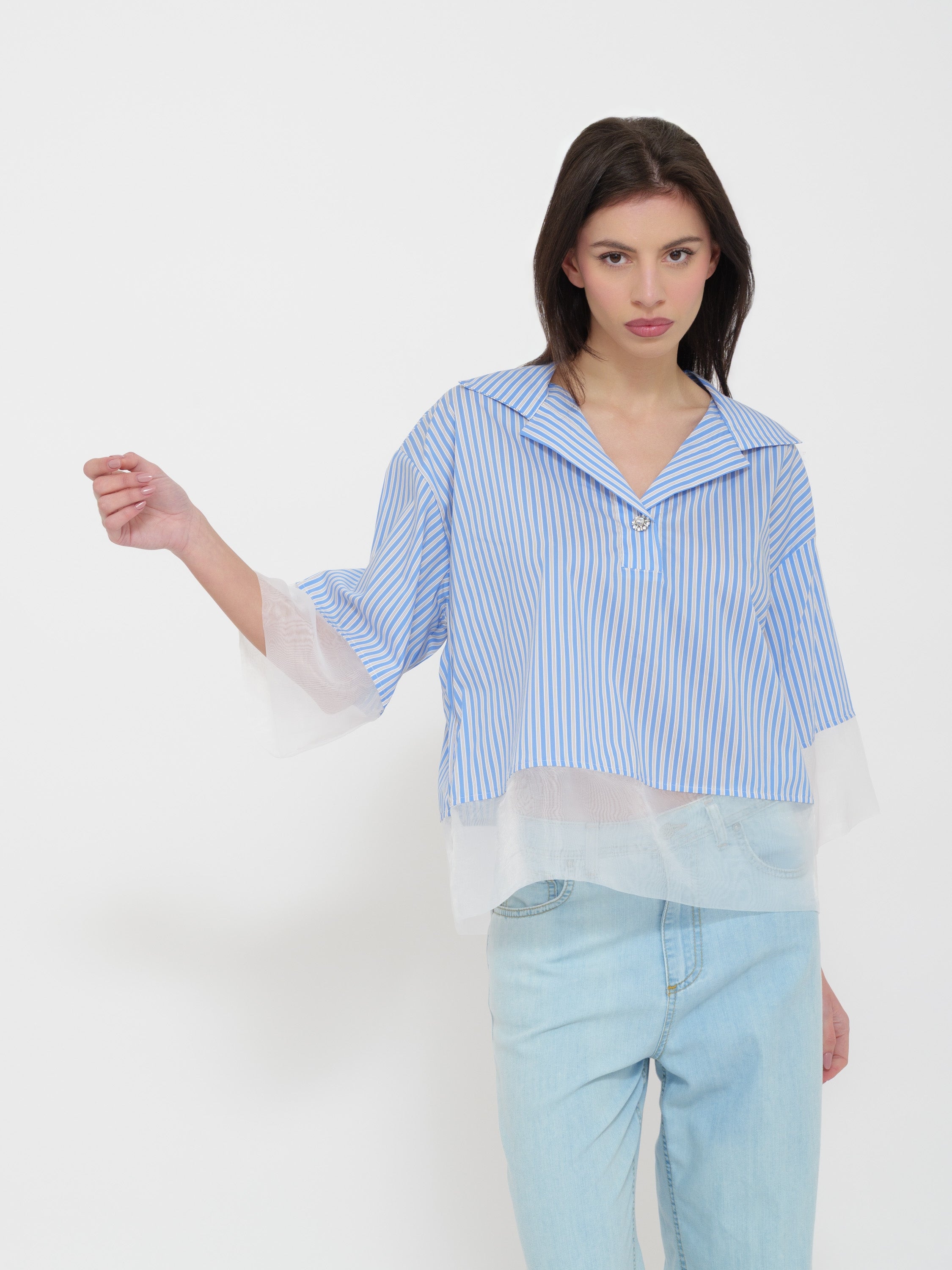 Camicia a righe Dixie crop