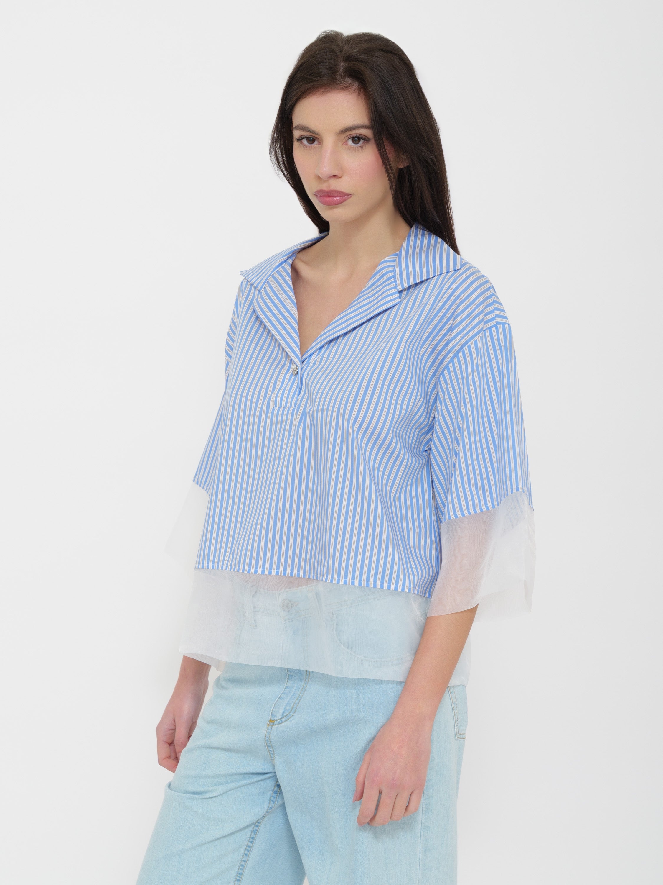 Camicia a righe Dixie crop