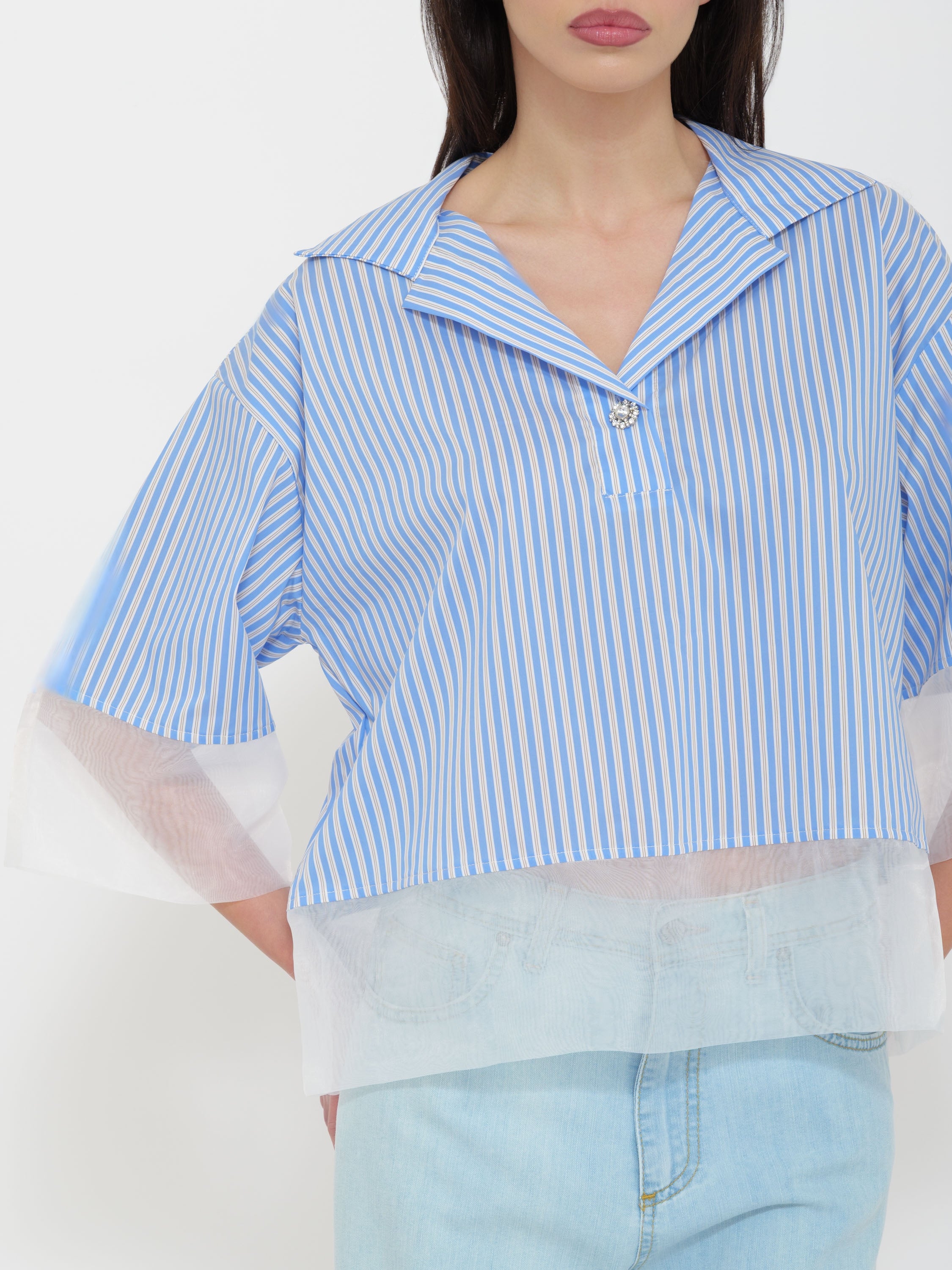 Camicia a righe Dixie crop