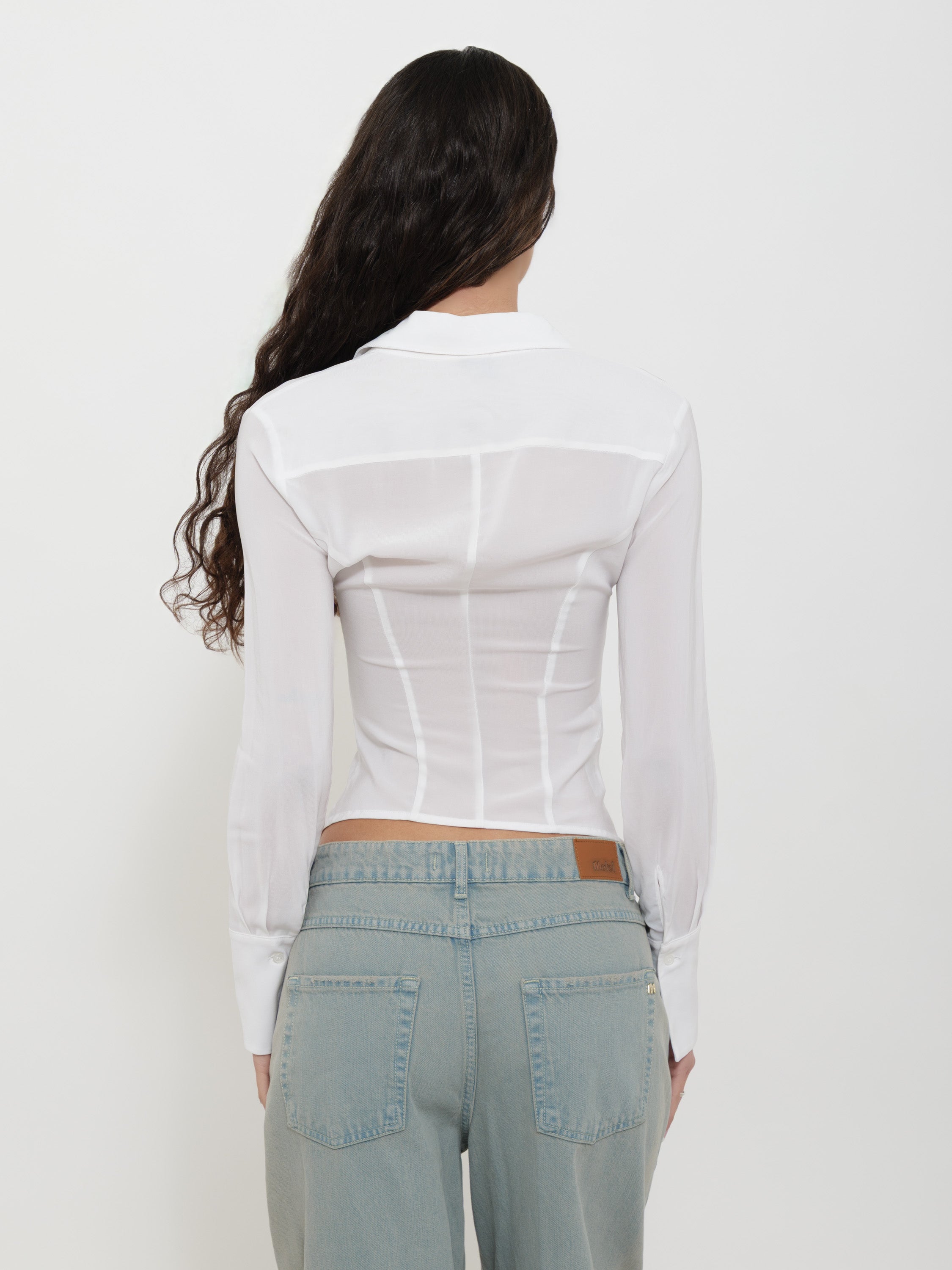 Camicia pinko frange bianca