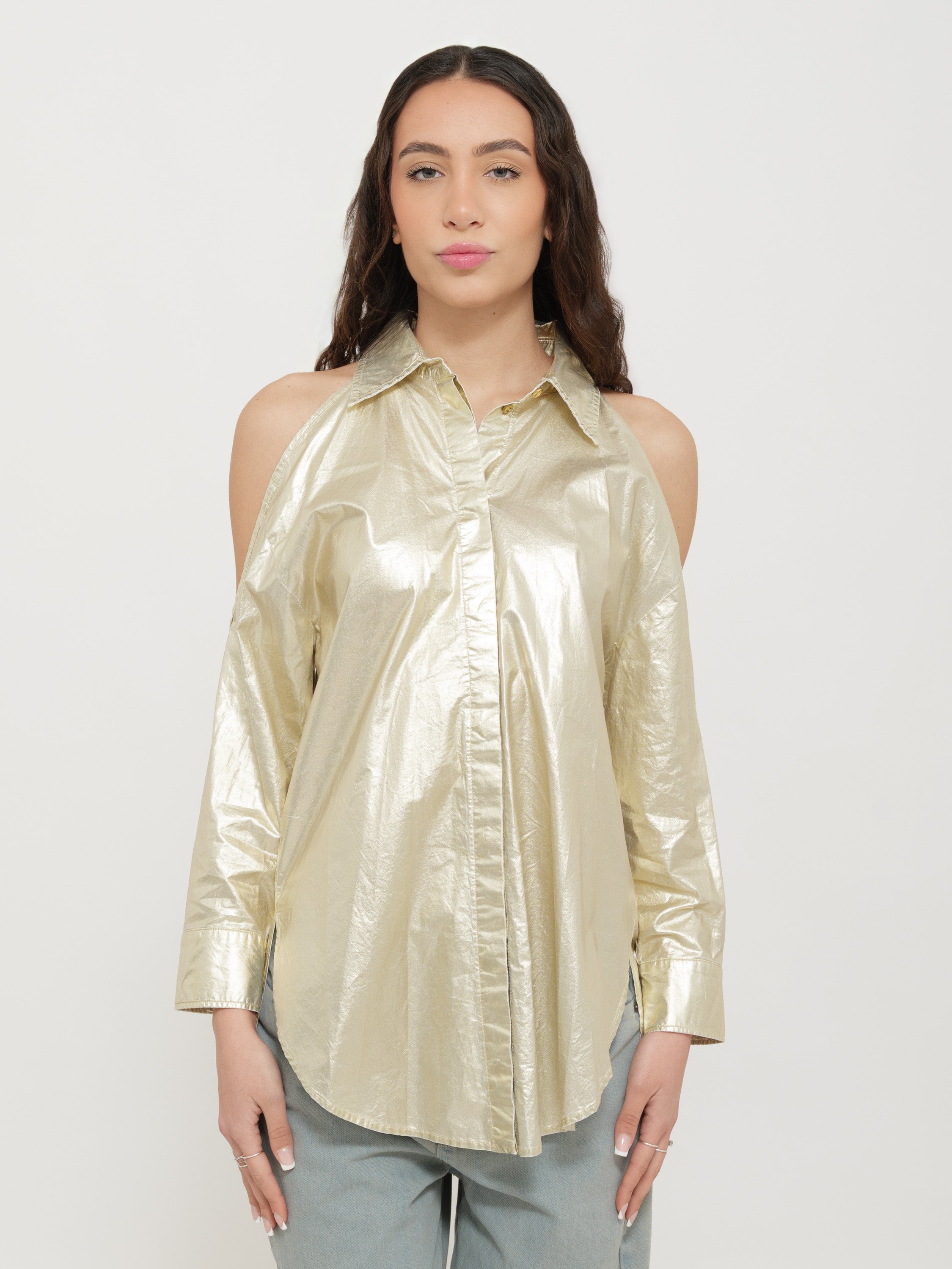 Camicia pinko spalle scoperte d’oro