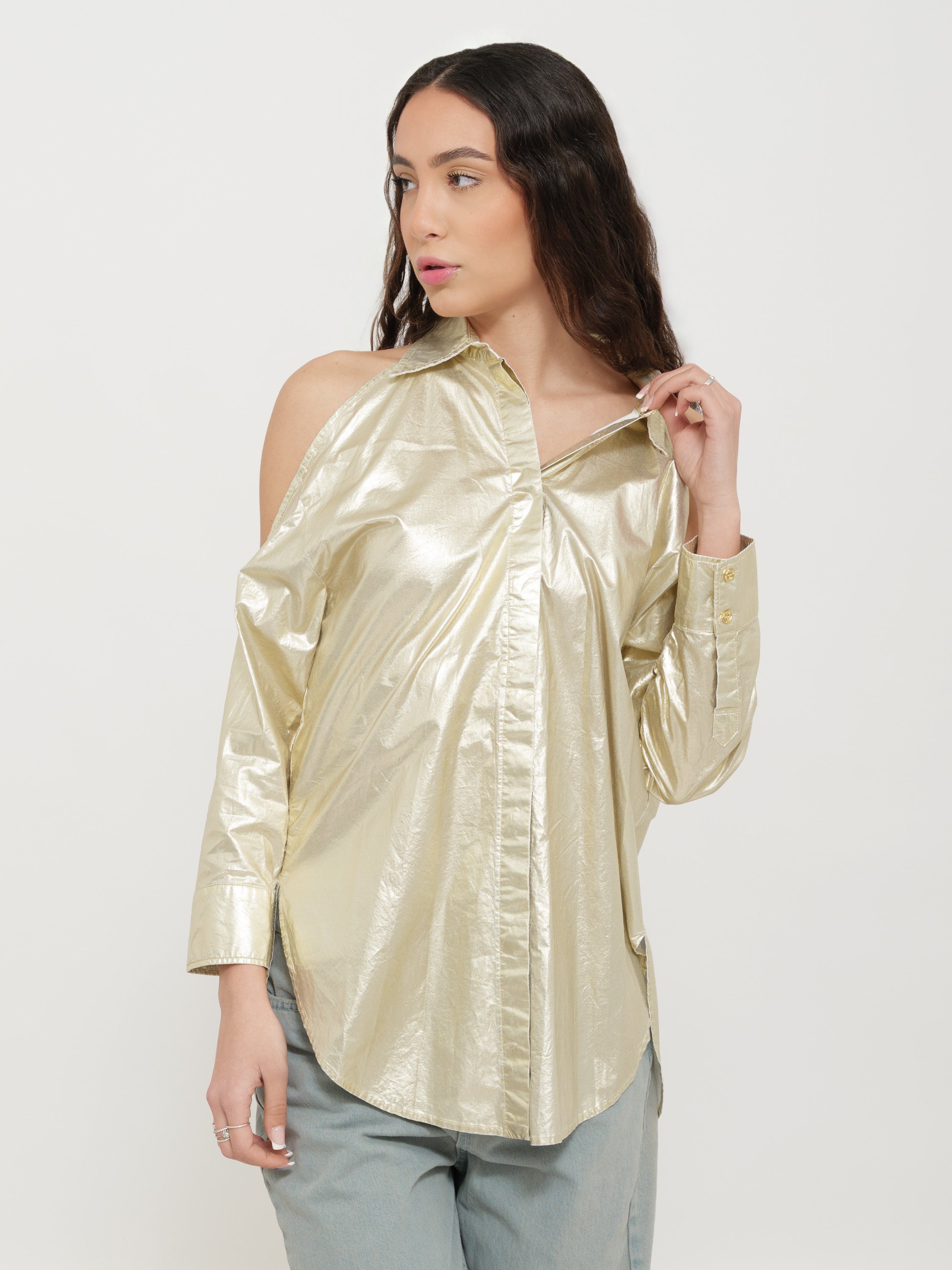 Camicia pinko spalle scoperte d’oro