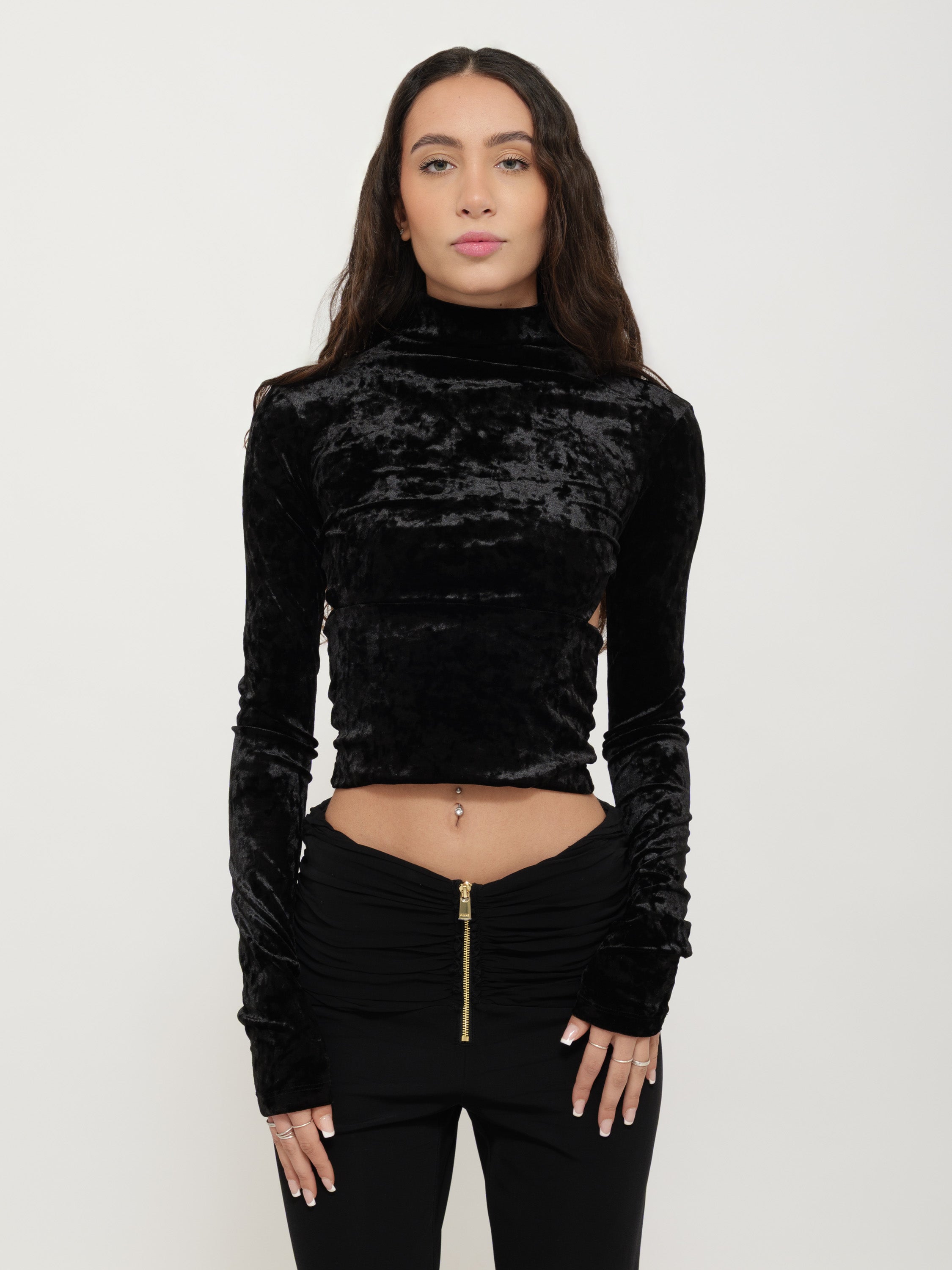 Top velluto nero pinko