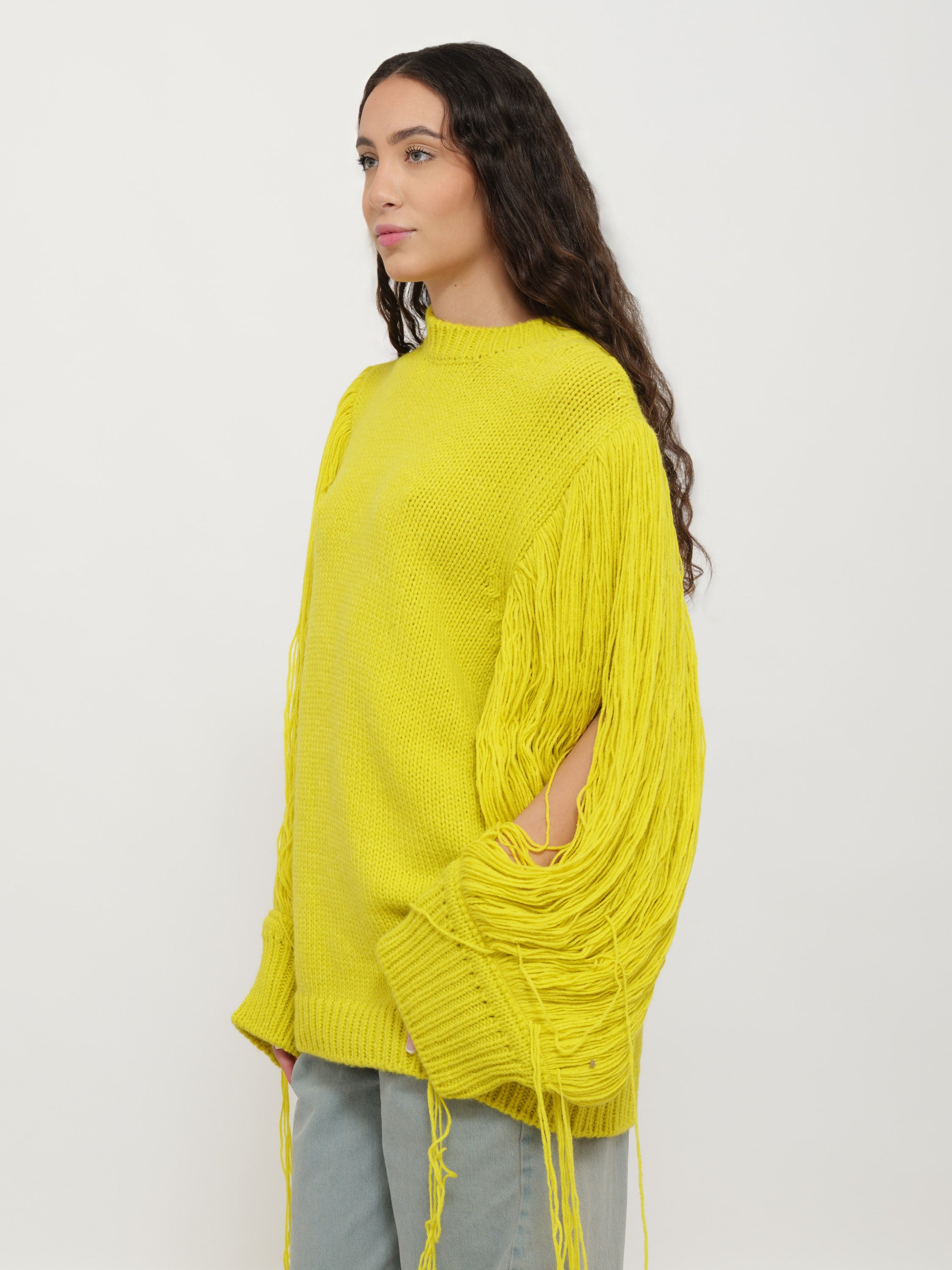 Pullover dettaglio manica giallo AM/PM