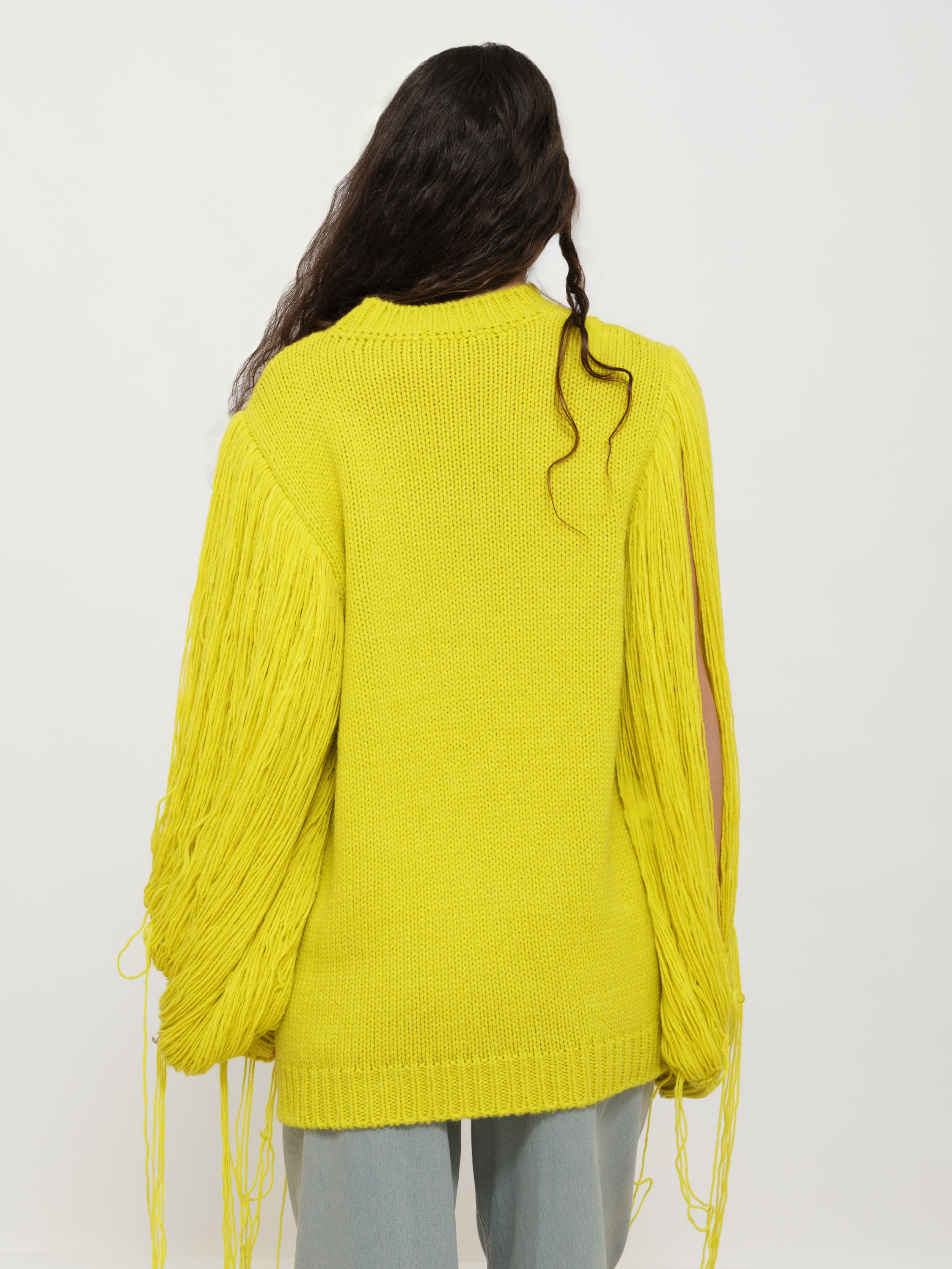Pullover dettaglio manica giallo AM/PM