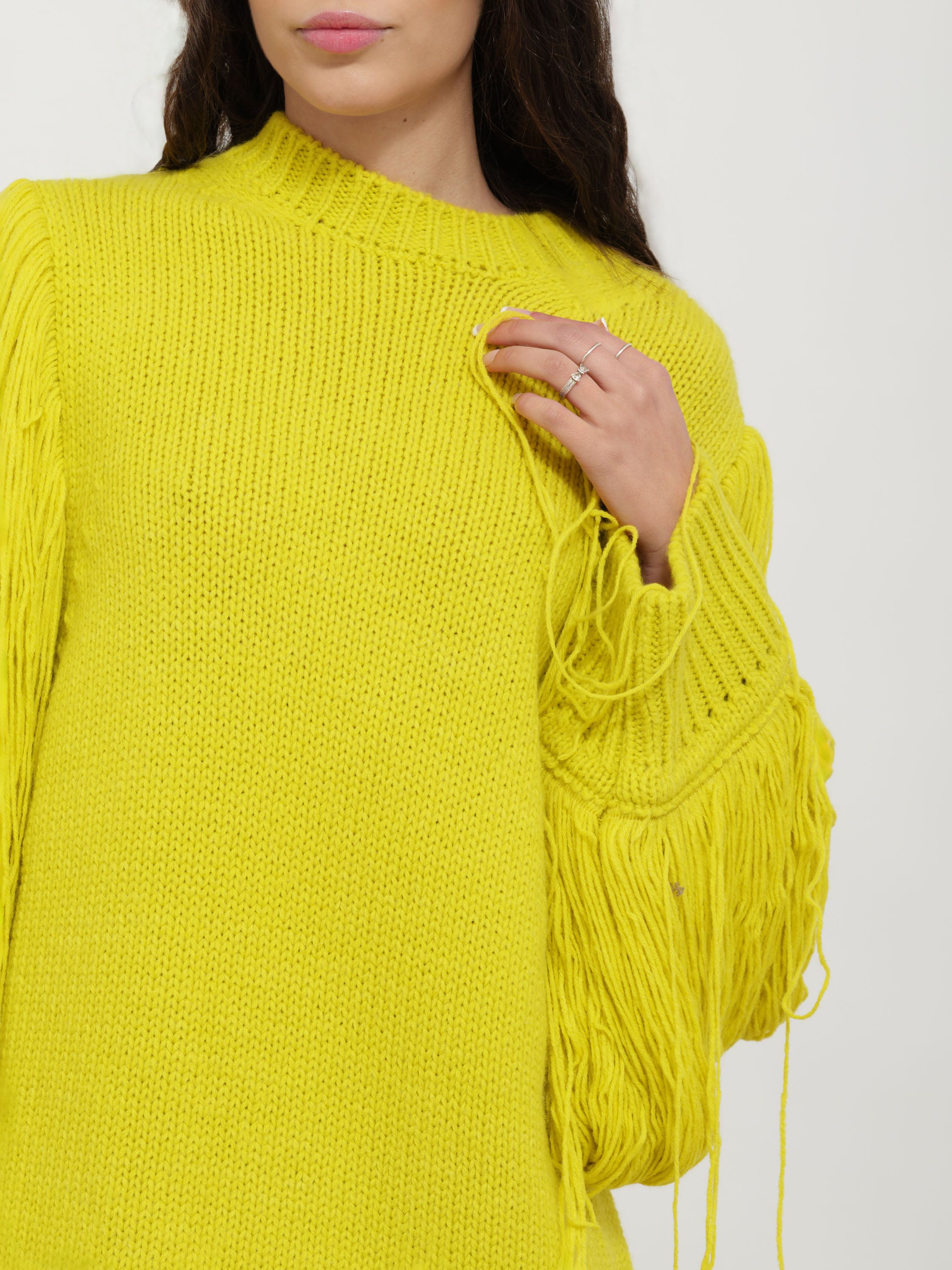 Pullover dettaglio manica giallo AM/PM
