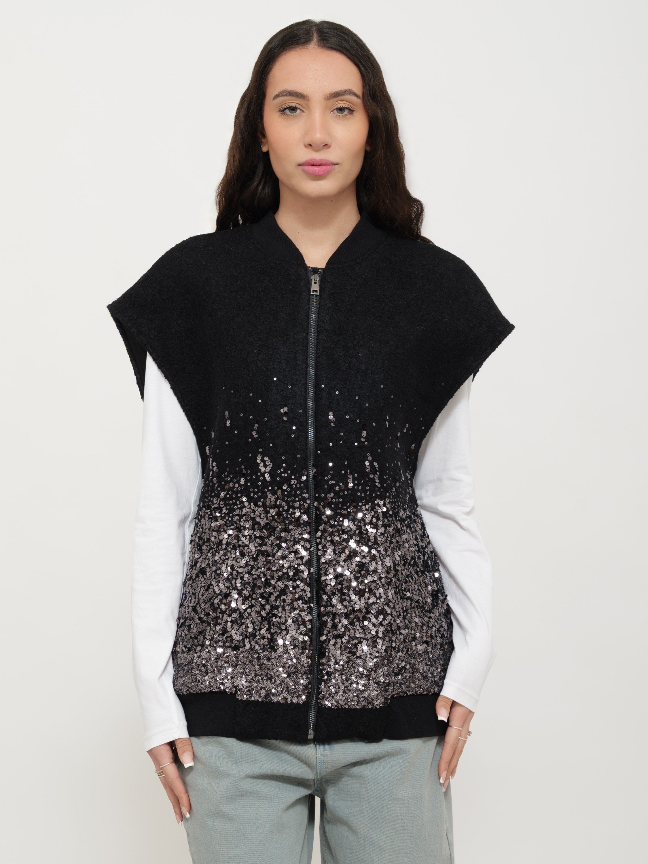 Gilet con cerniera Nero motel
