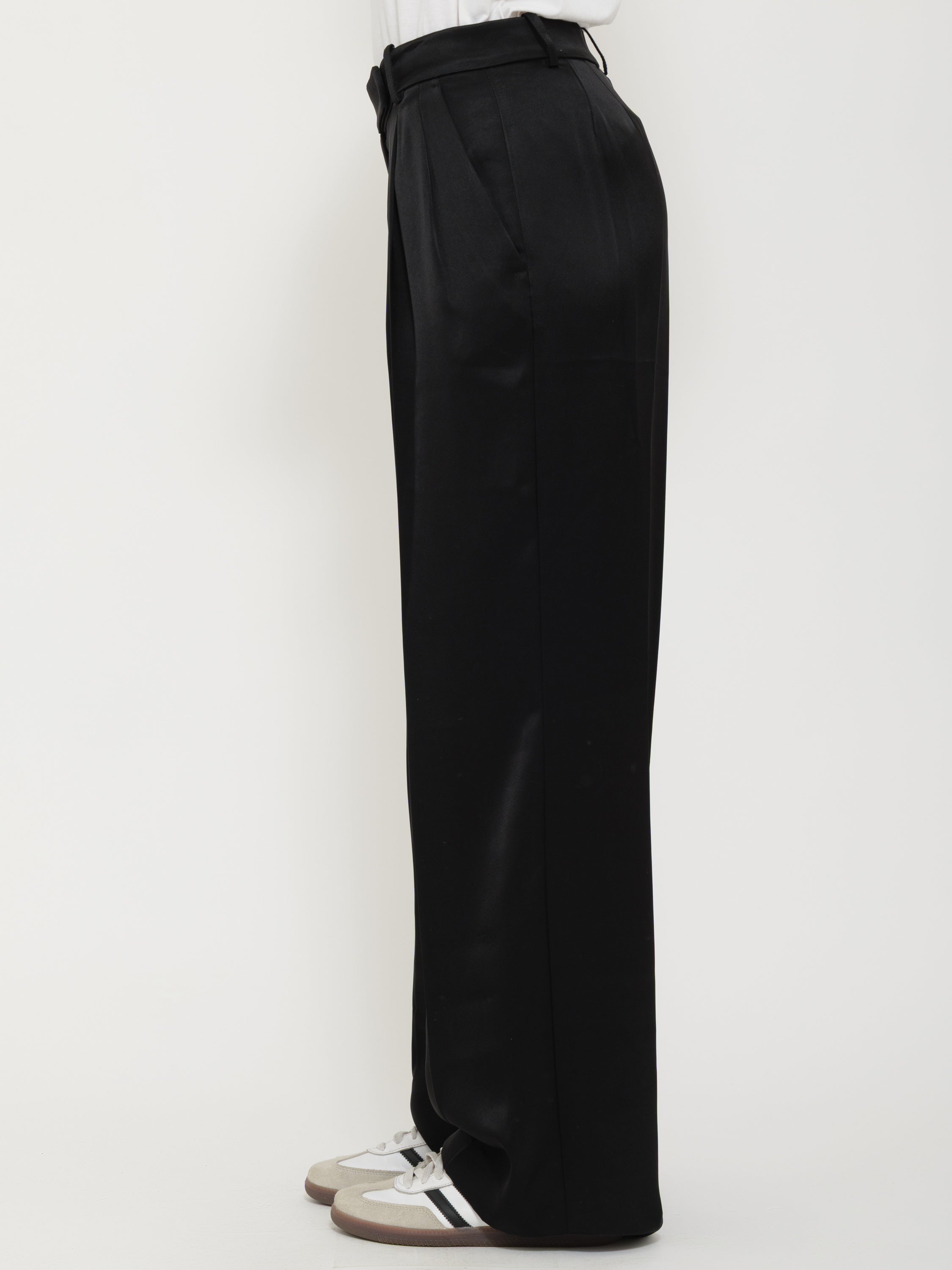 Pantalone nero satinato pinko