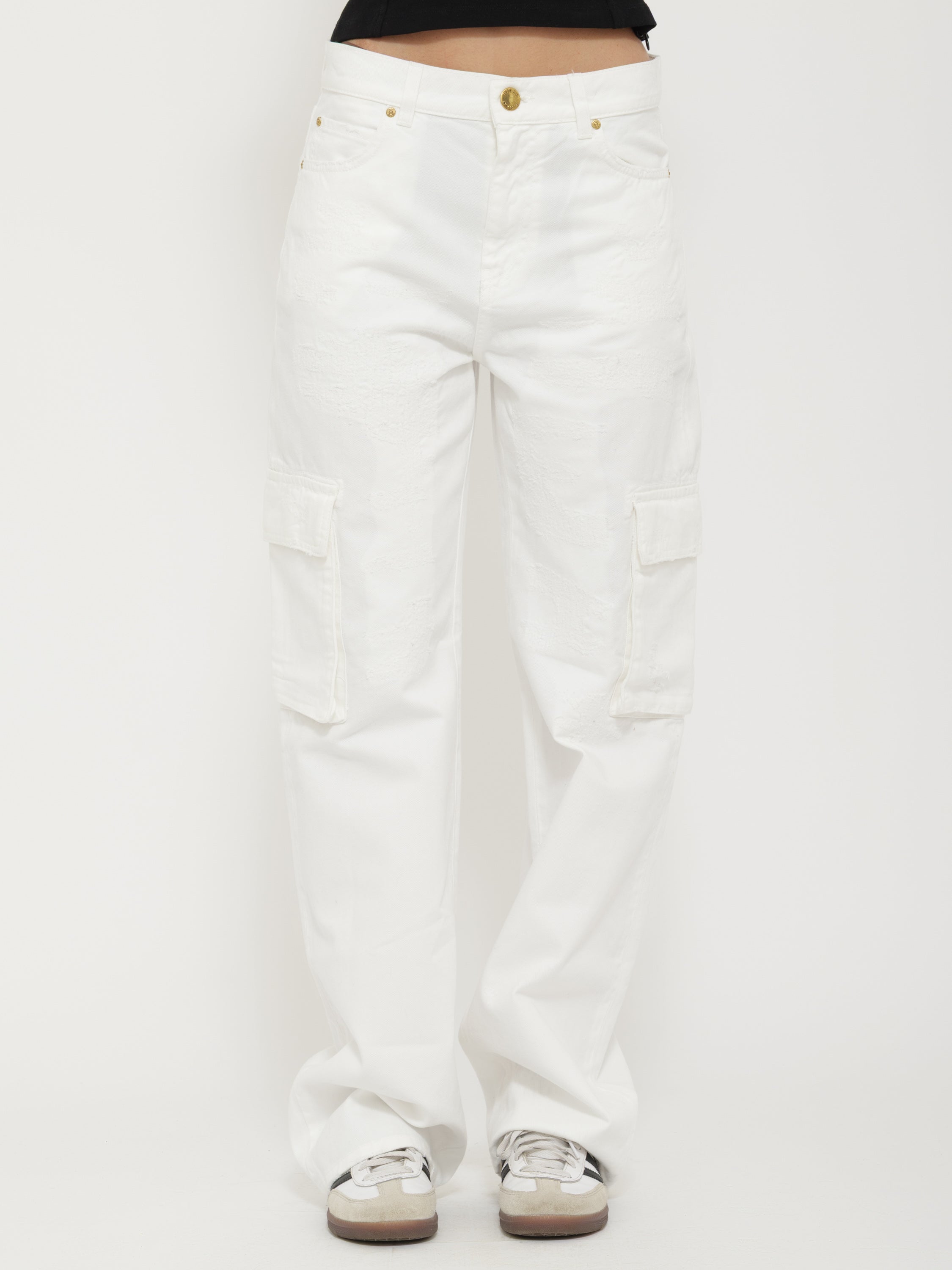 Pantalone cargo bianco pinko
