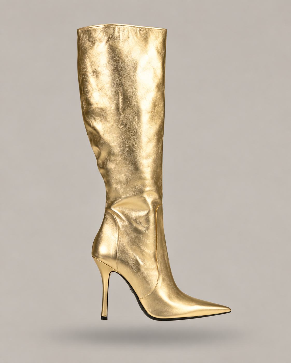 BLUMARINE - stivale alto tacco oro