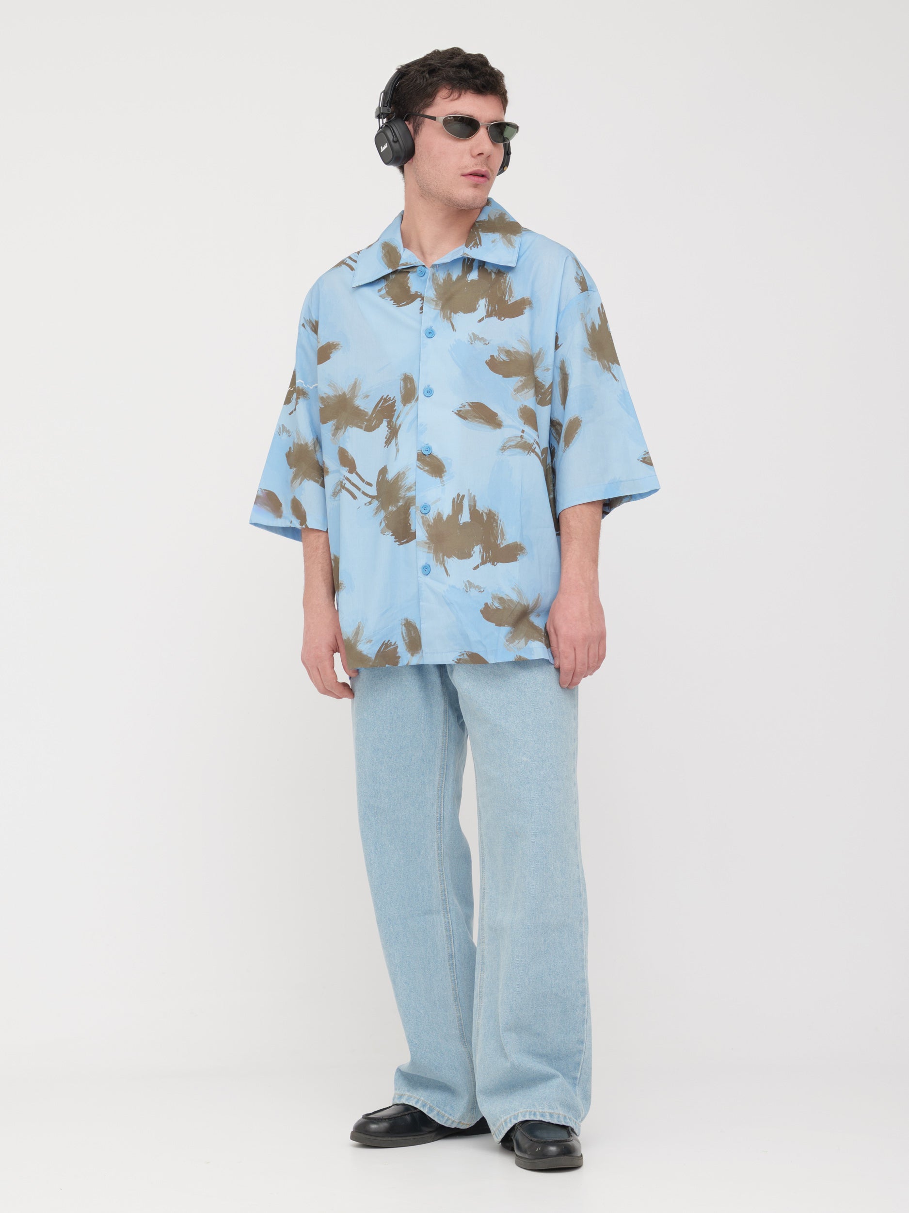 IMPERIAL - Camicia fantasia blue/ black