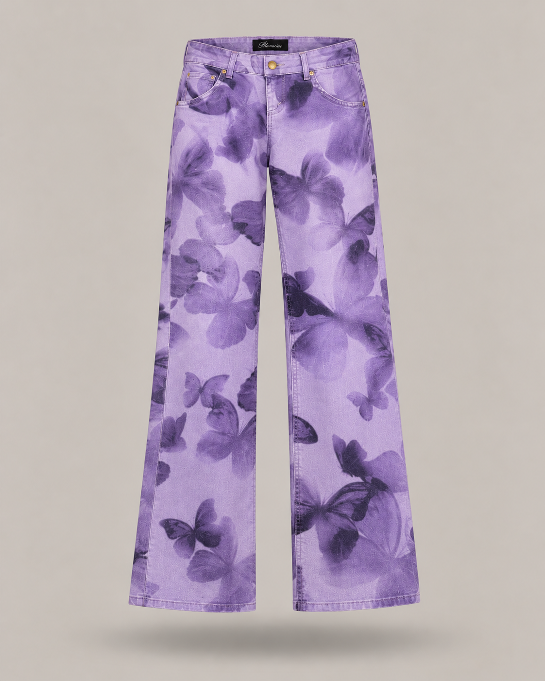 BLUMARINE - jeans wide leg motivo floreale