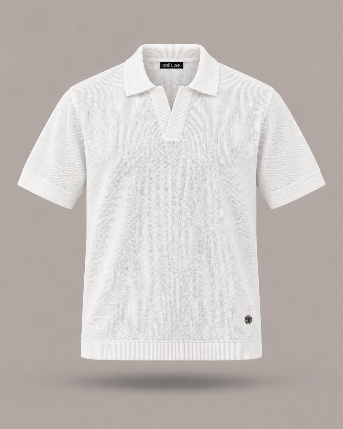 CAVALLI UOMO - Polo bianca in maglia