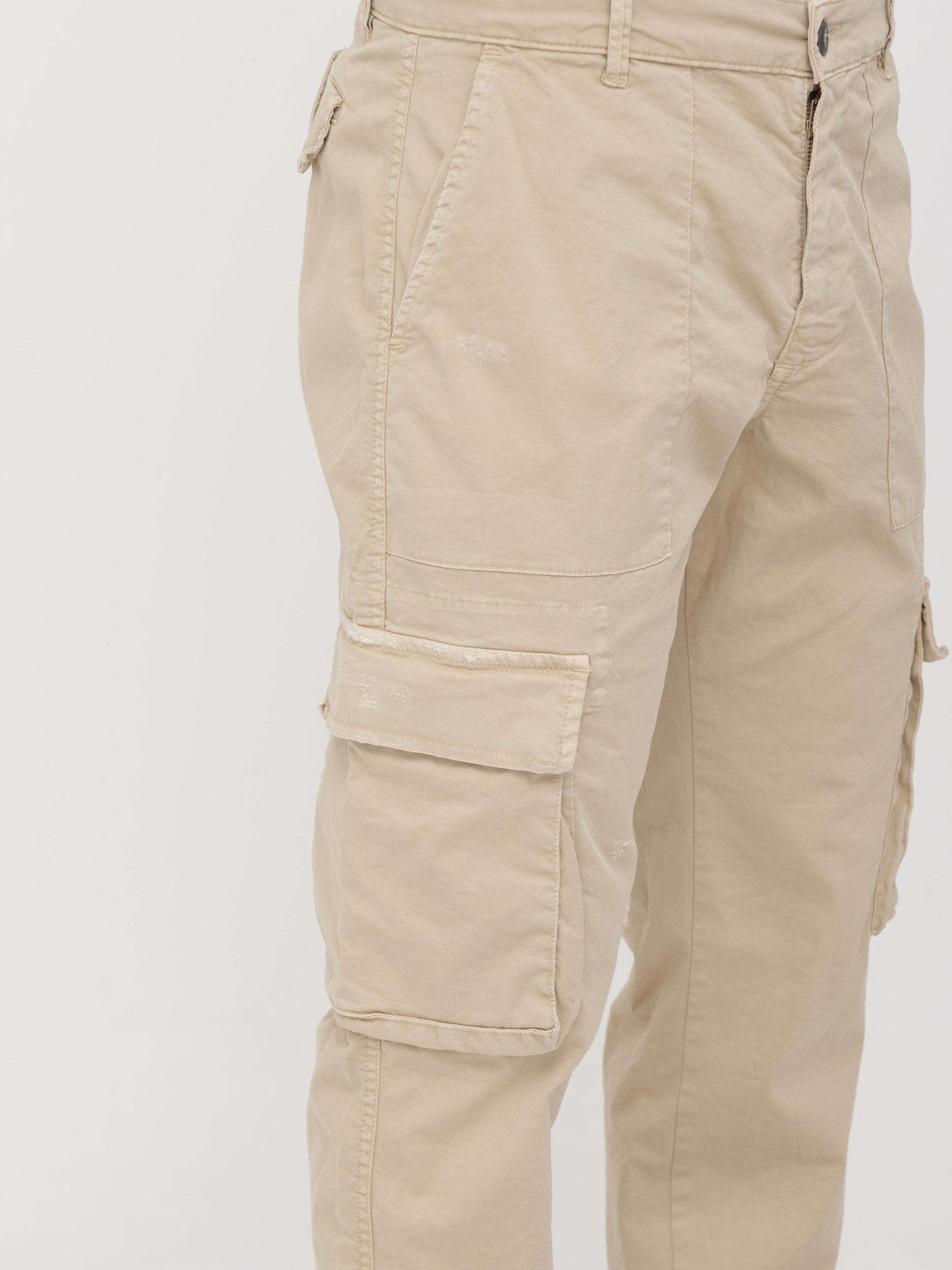 IMPERIAL - pantalone cargo white cream