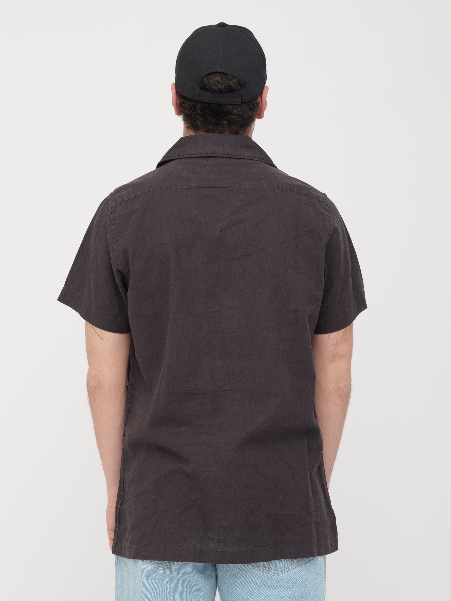 IMPERIAL - camicia di lino dark gray