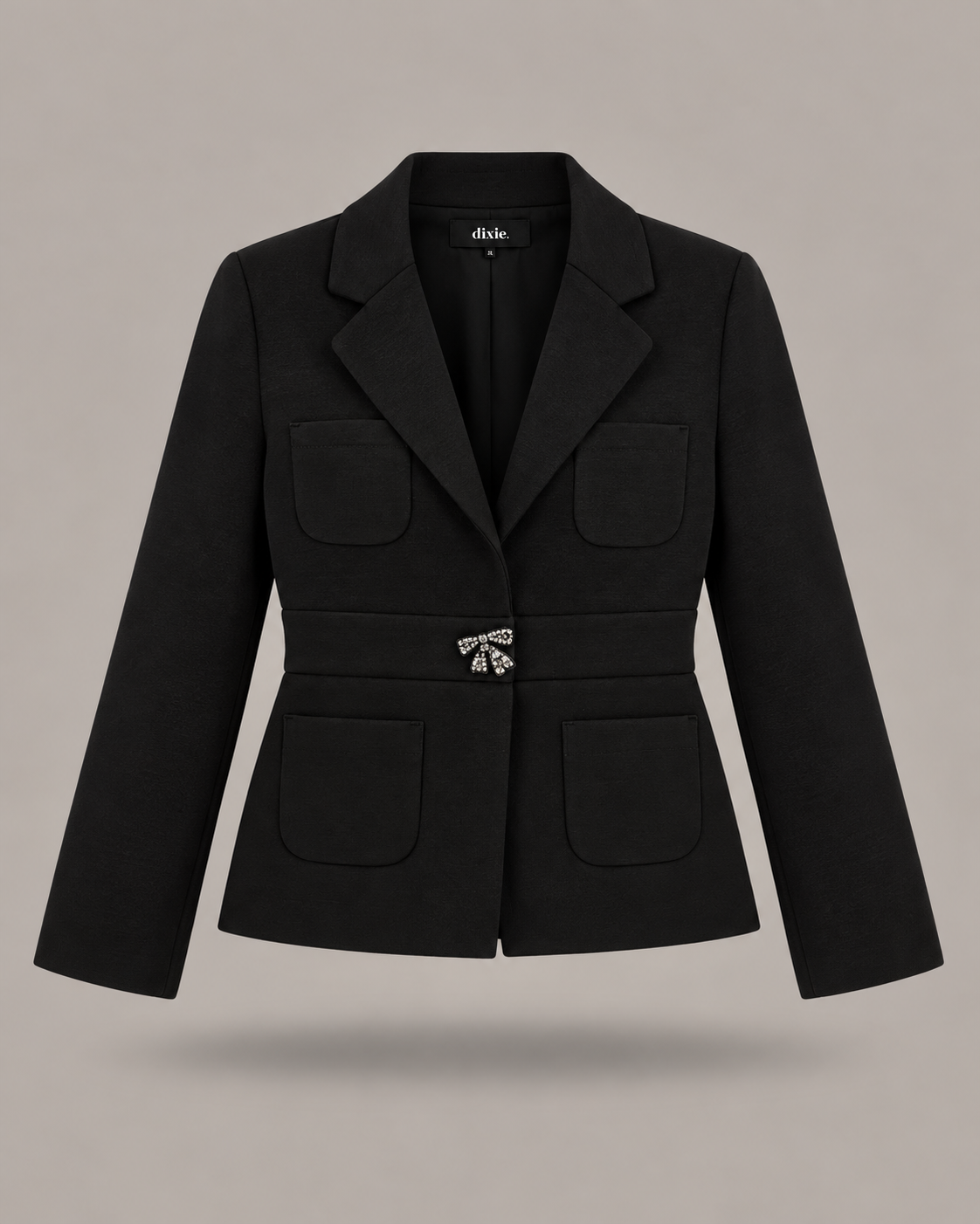DIXIE - blazer felpato con spilla gioiello
