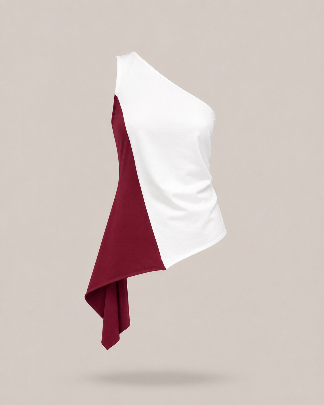 HAVEONE- top asimmetrico White & red
