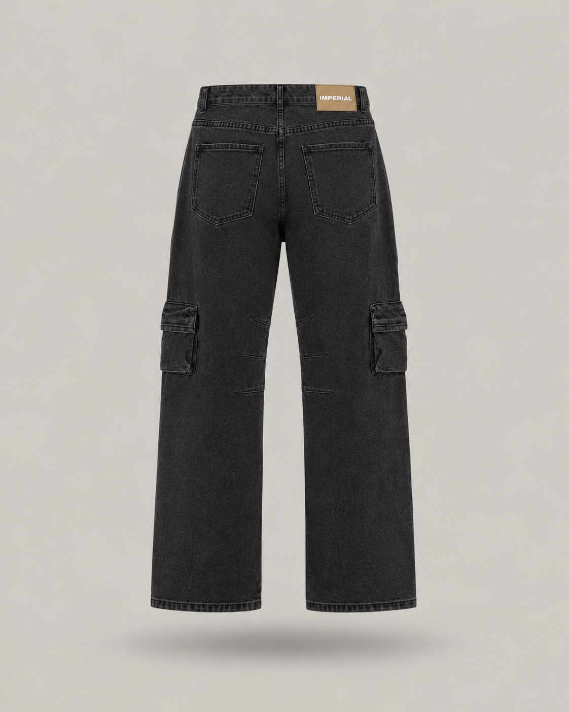IMPERIAL - pantalone wide leg cargo nero