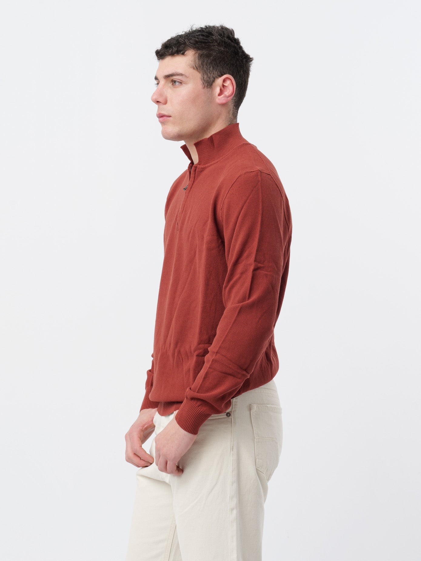 Pullover filo con zip H953