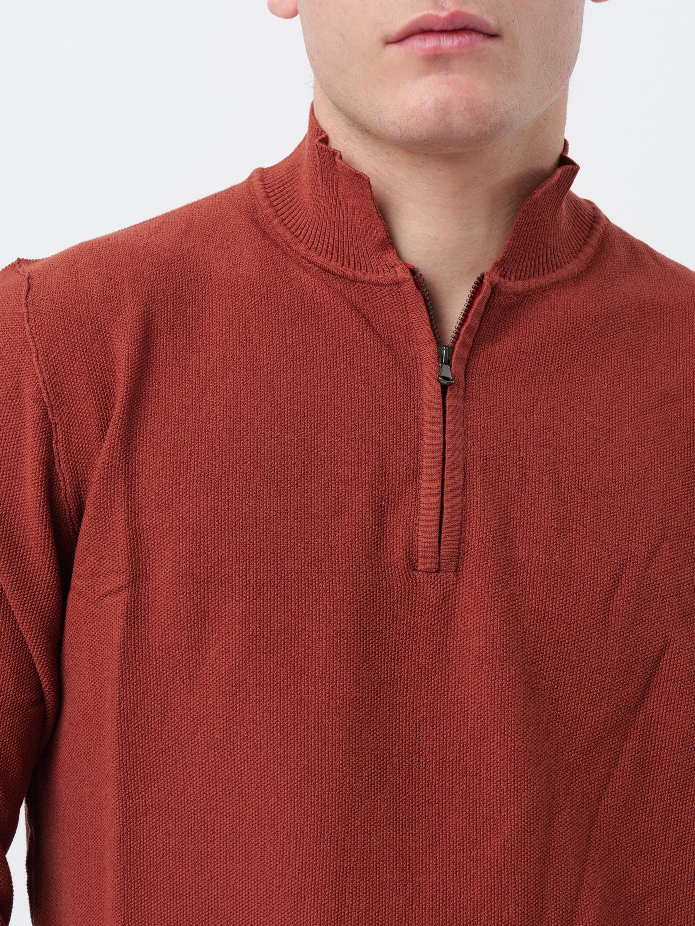 Pullover filo con zip H953