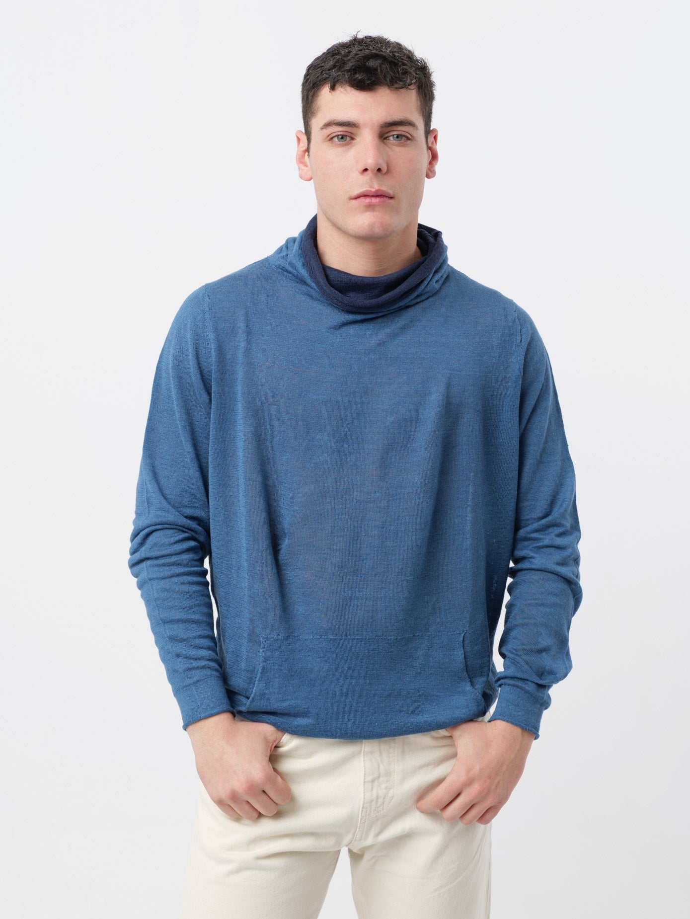 Pullover filo con collo H953