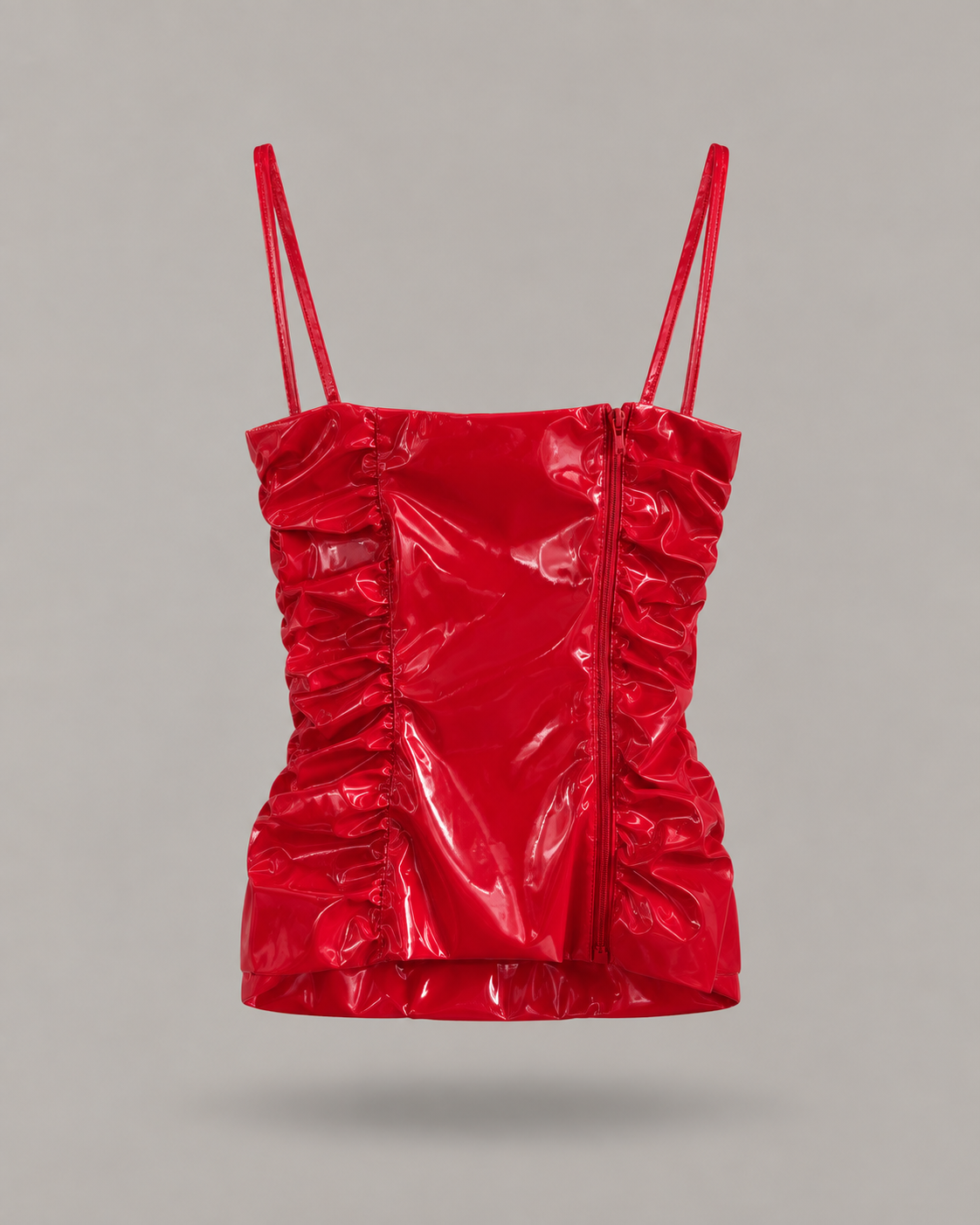 BLUMARINE - corsetto in vernice drappeggiato