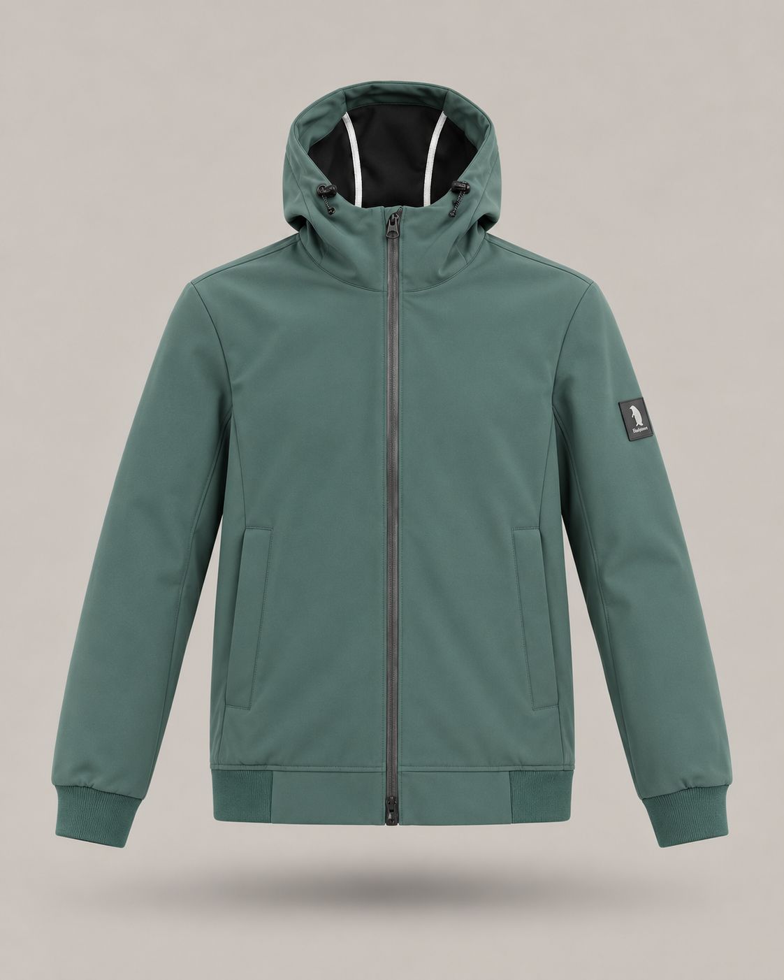 REFRIGUE - Giacca verde con cappuccio e chiusura zip