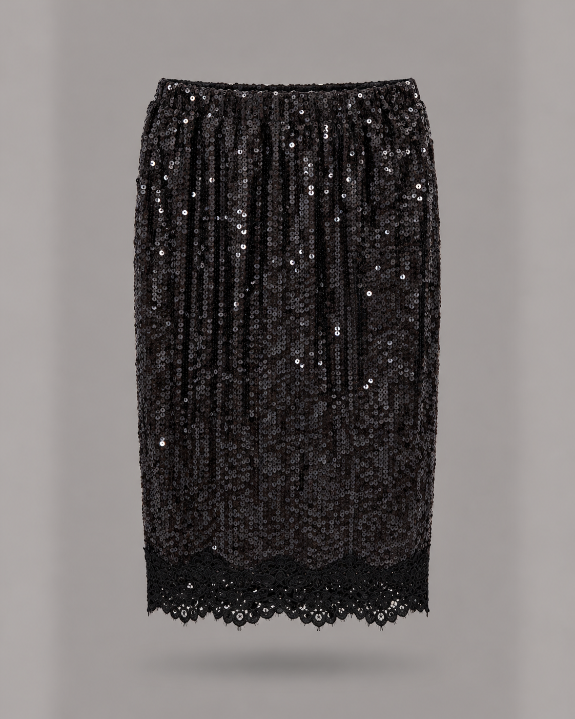 DIXIE - gonna midi paillettes con pizzo