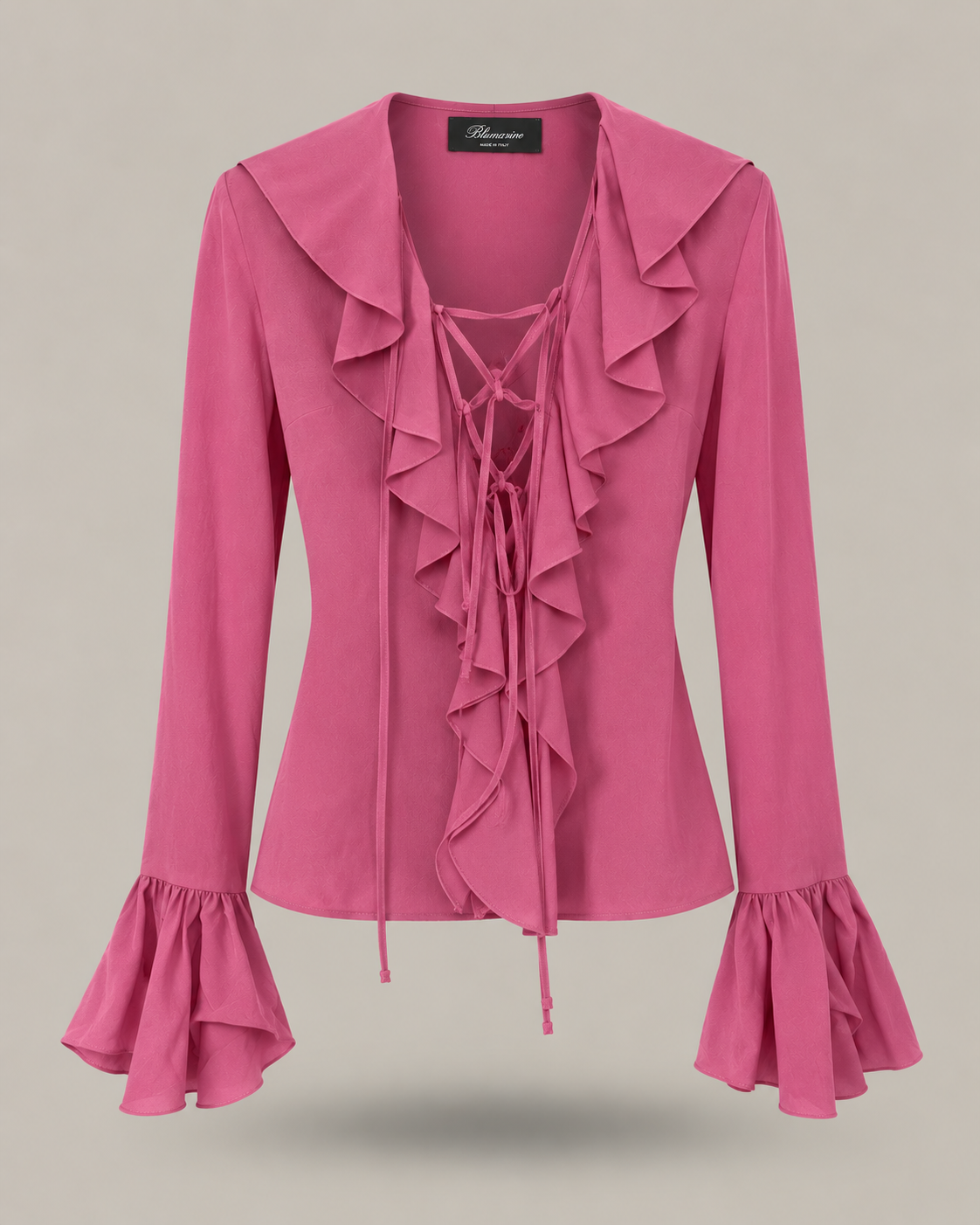 BLUMARINE - camicia rosa con volant