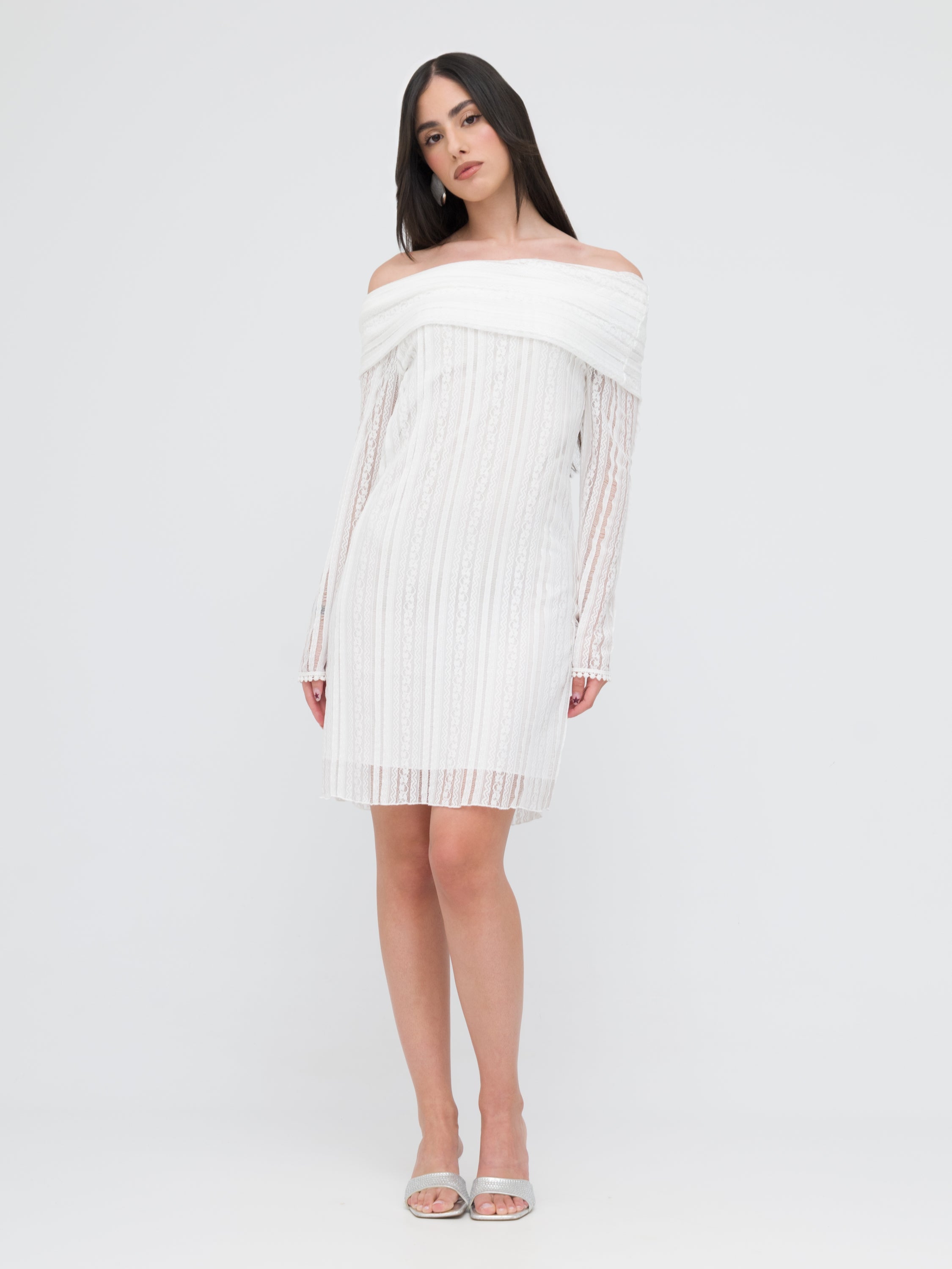 TENSIONE IN - mini dress White in pizzo