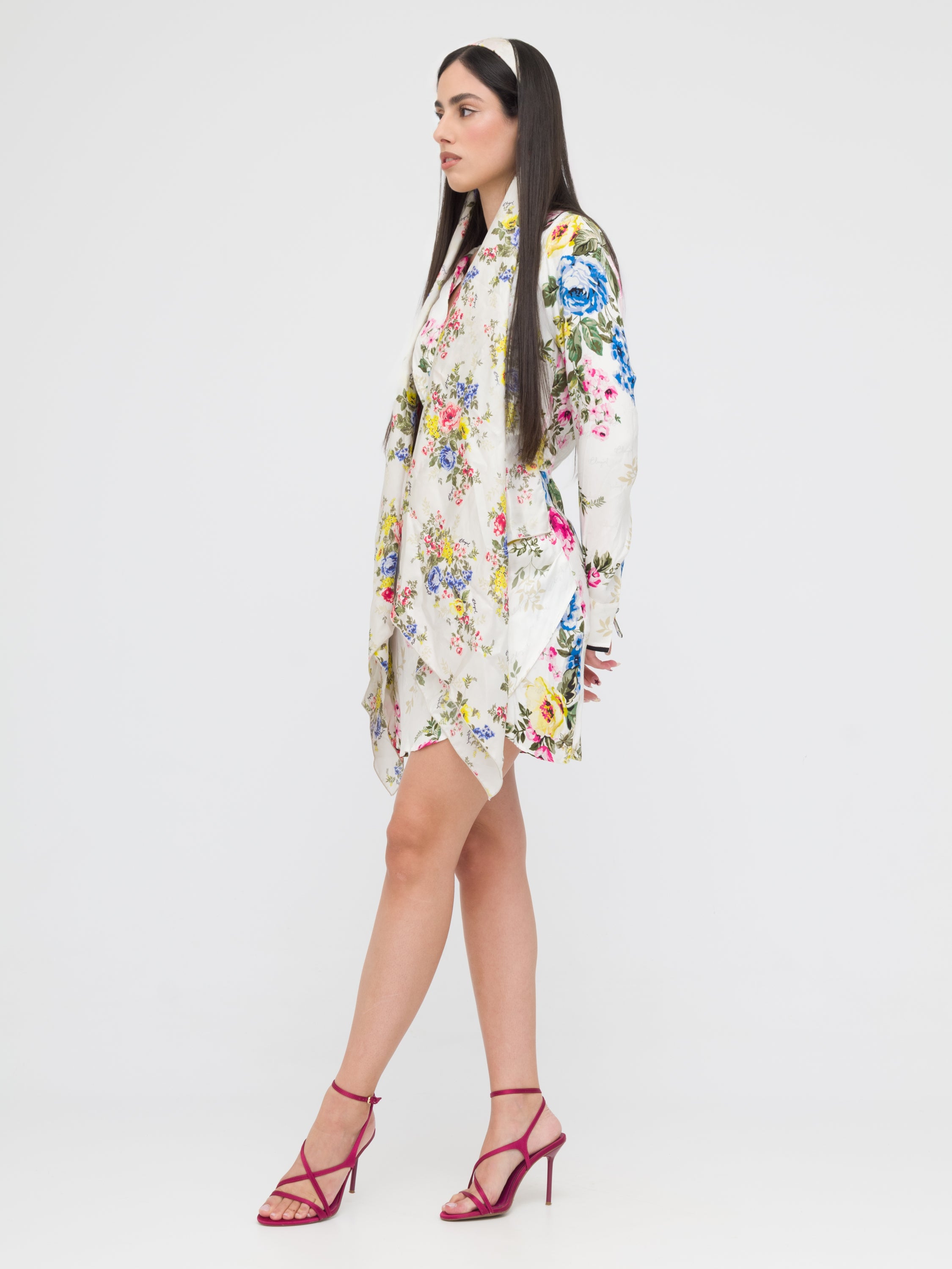 BLUGIRL - mini dress fantasia floreale con accessorio capelli