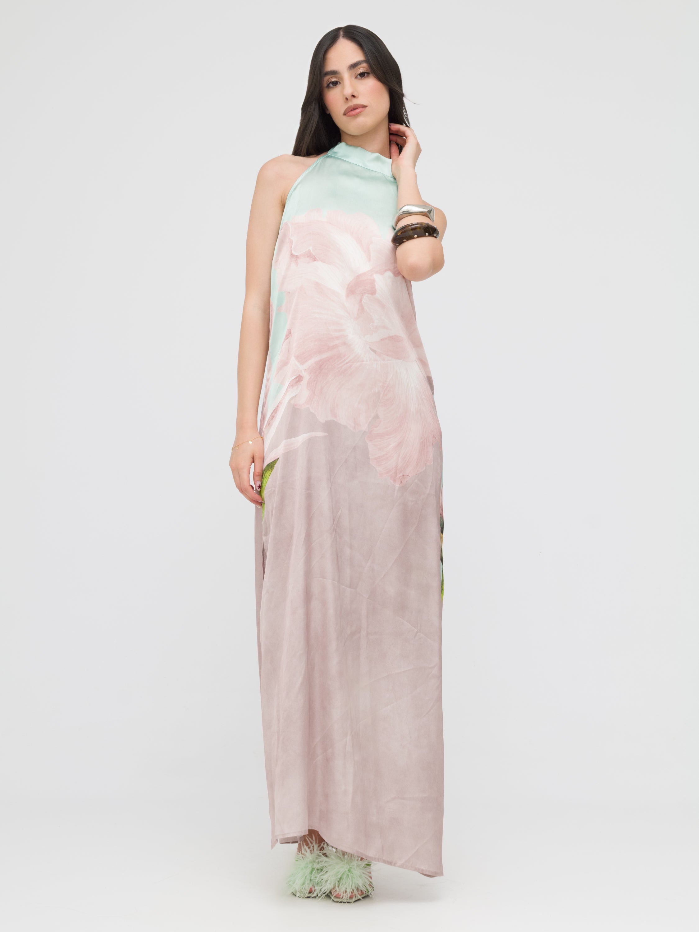 CELYE - maxi dress fantasia schiena scoperta