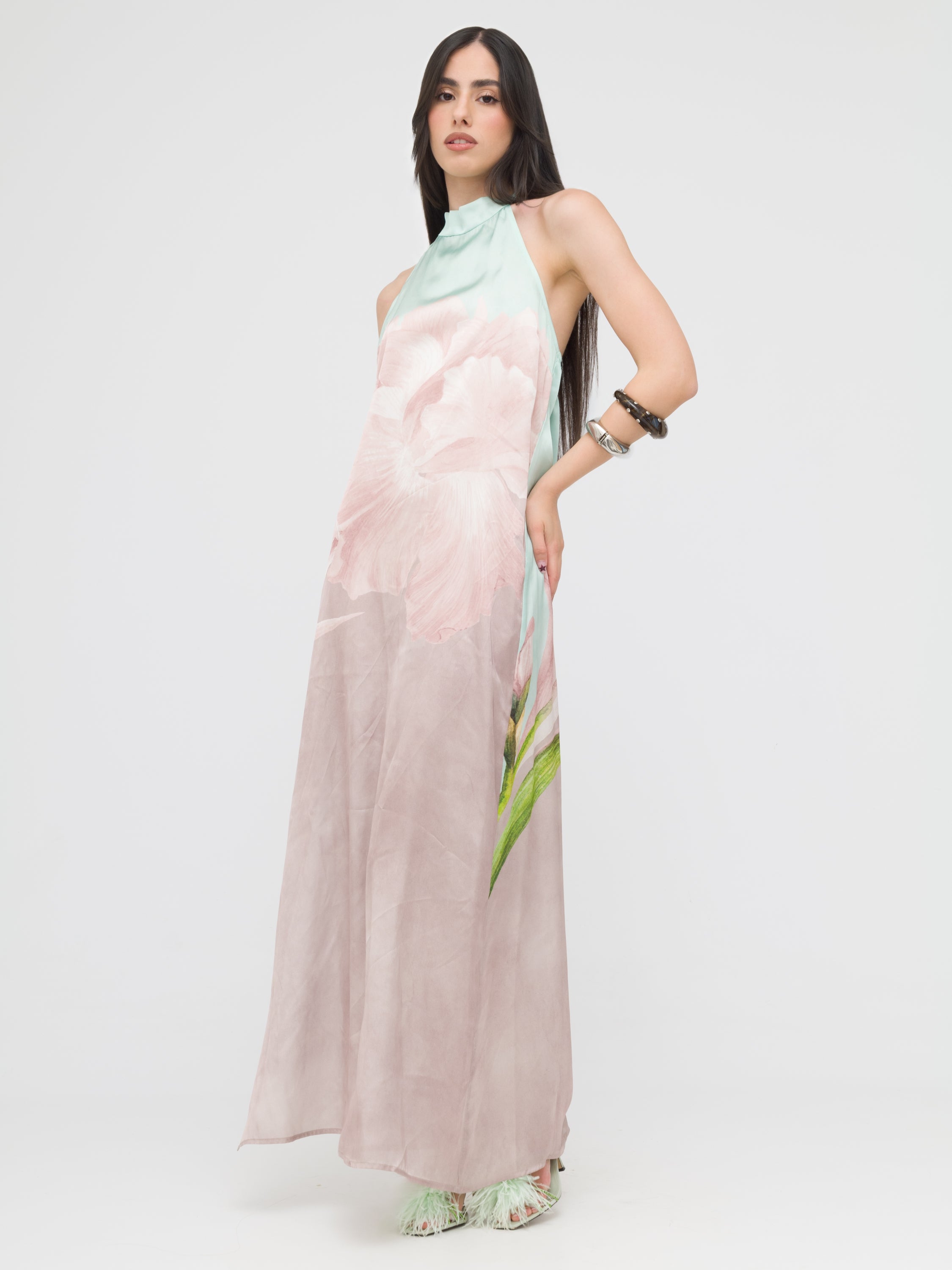 CELYE - maxi dress fantasia schiena scoperta