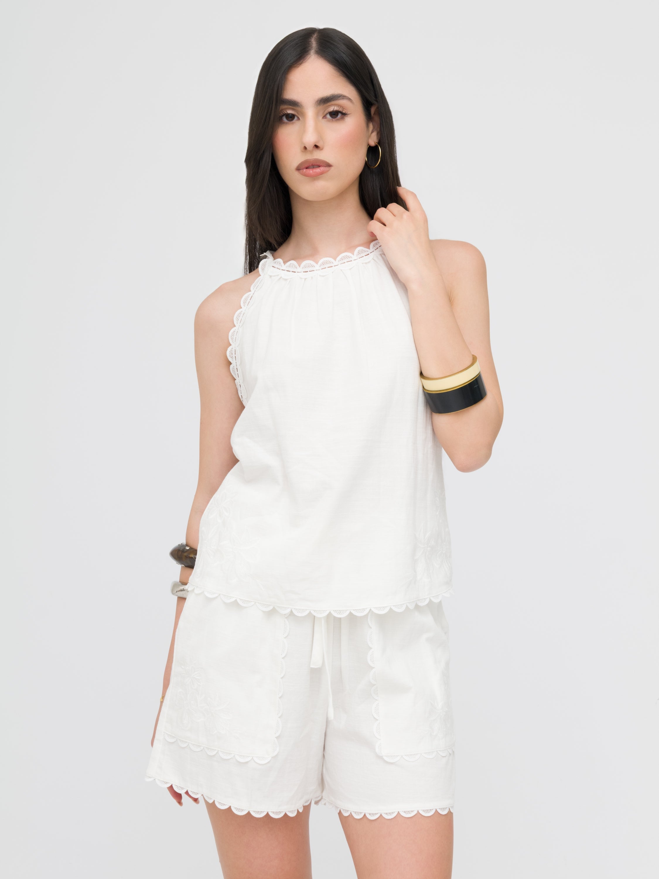 INFLUENCER - top blusa con spalline White