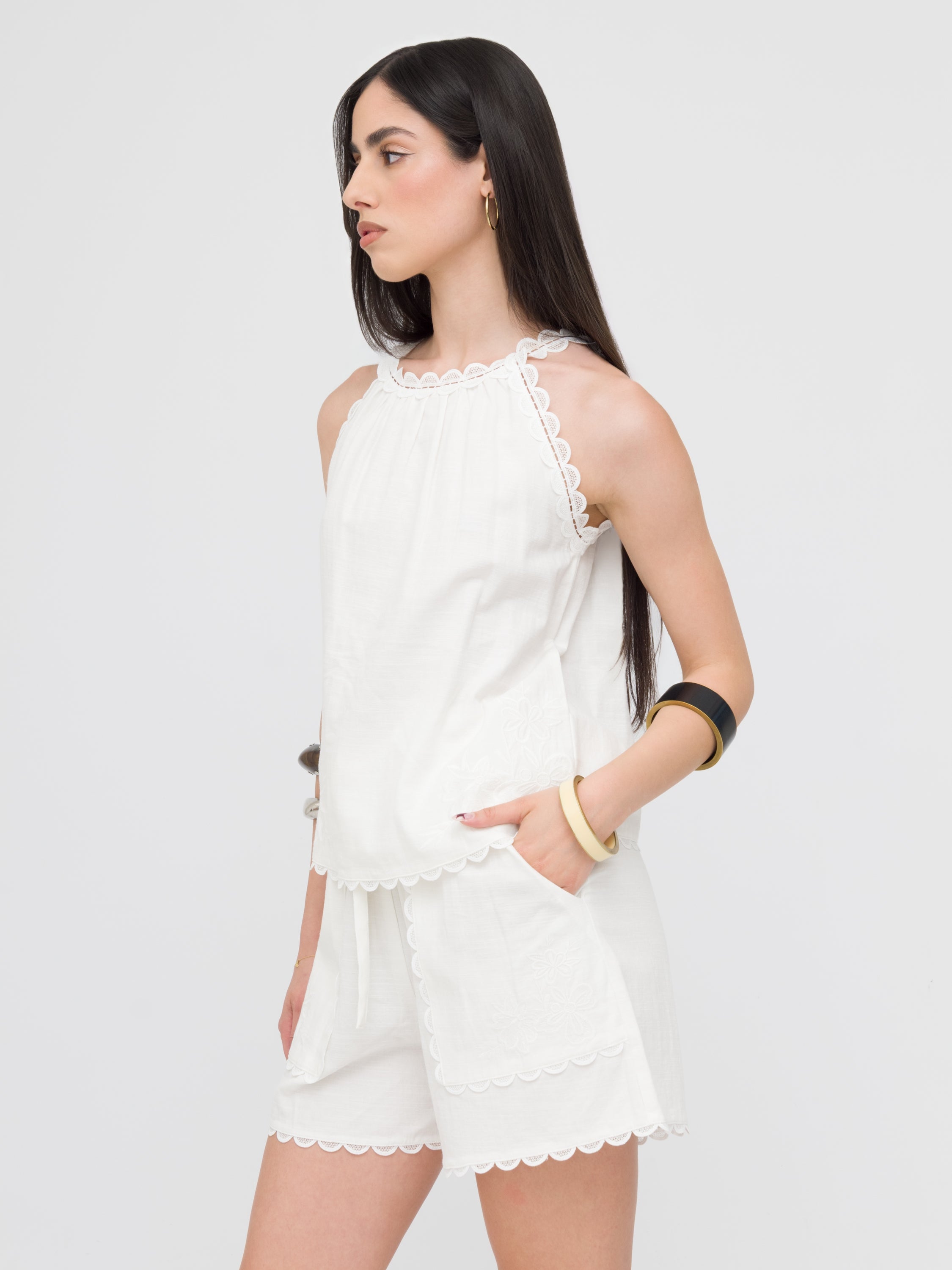 INFLUENCER - top blusa con spalline White
