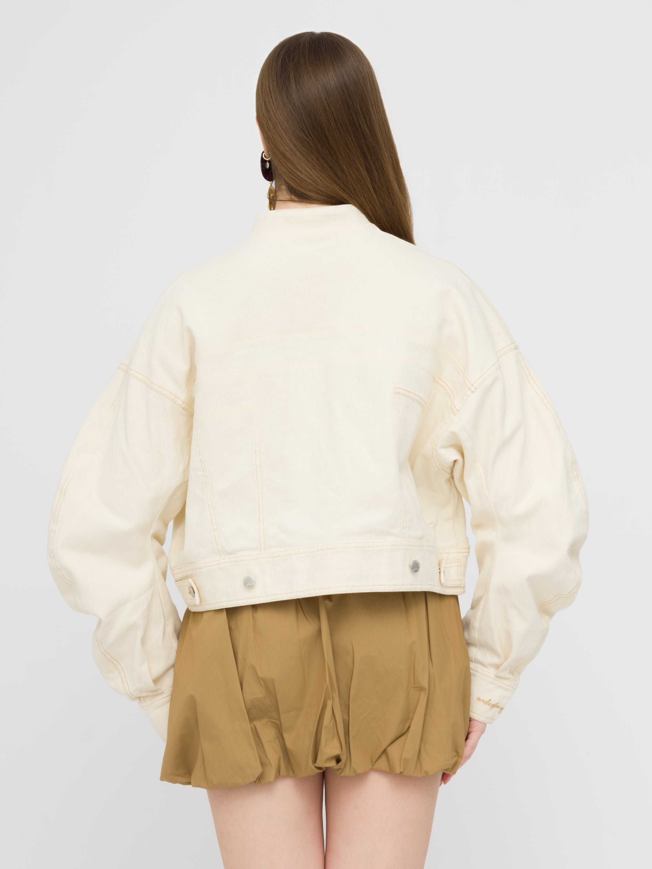 WEILI ZHENG- denim jacket White cream